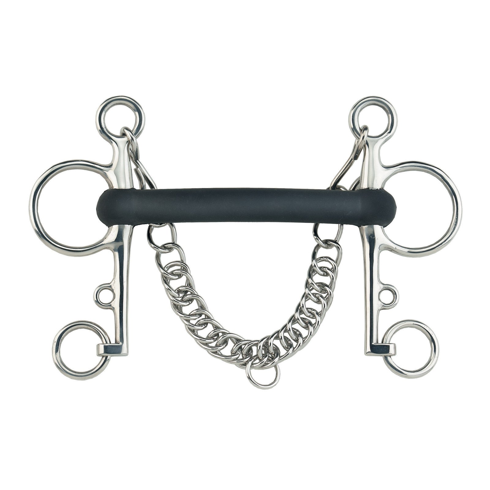 Sprenger Rubber Pelham flexibel, RVS Bitten