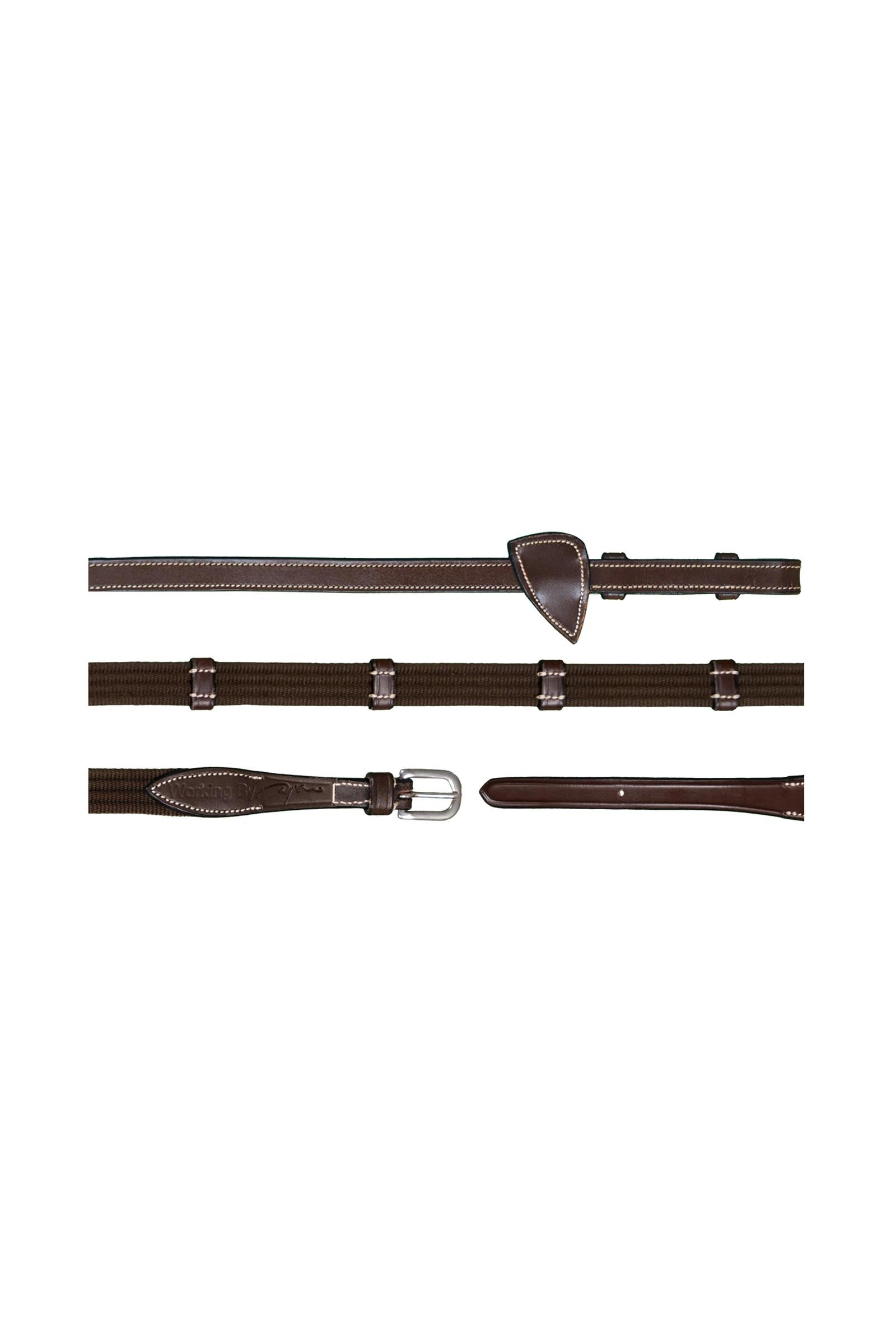 Dy'on Working geweven teugels (16 mm) met 9 lederen stops Hoofdstellen & Teugels