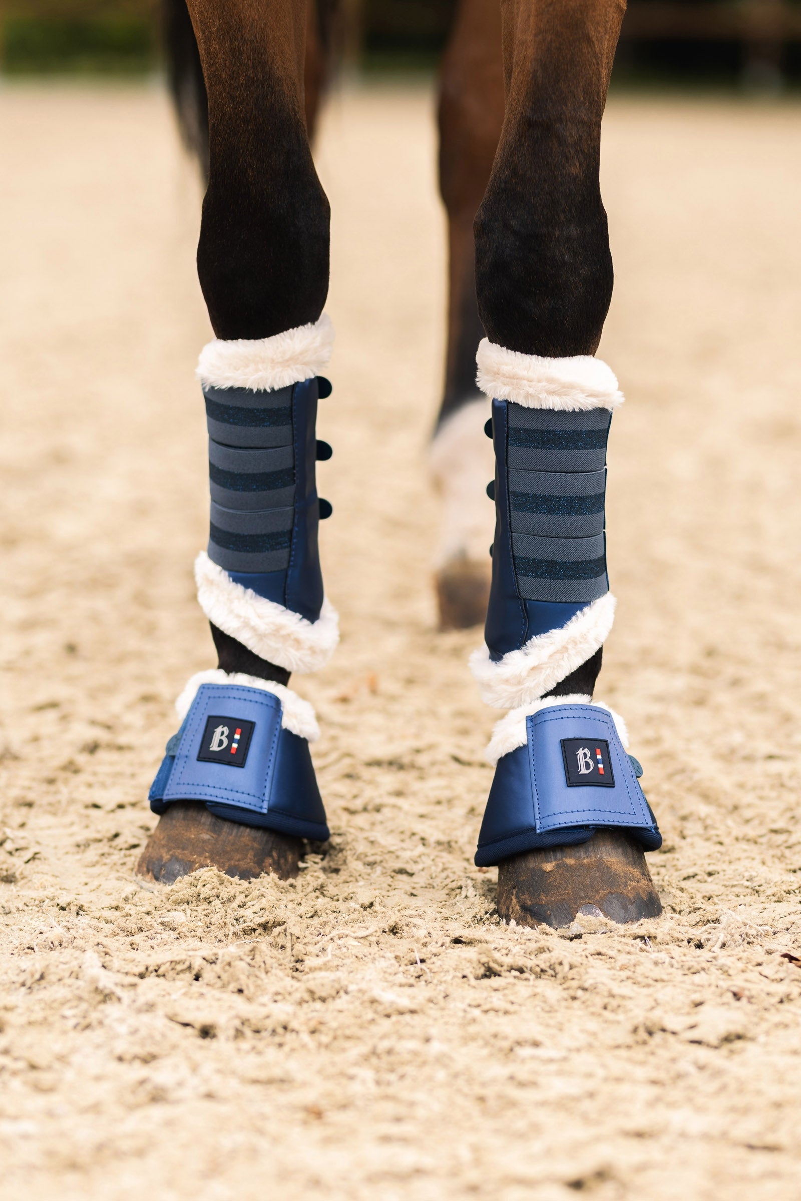 B Vertigo Drew Bellboots with Faux Fur Lining Leg Protection & Hoof Protection for Horses