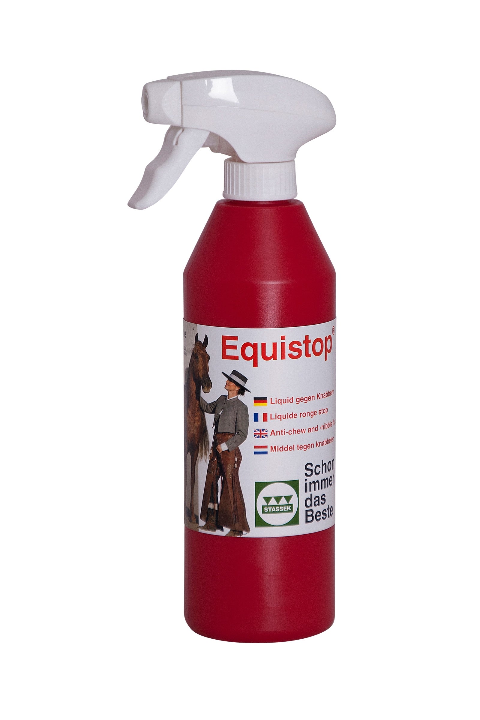 Stassek Equistop Antibijt vloeistoffles met sproeikop, 450ml Stalbenodigdheden
