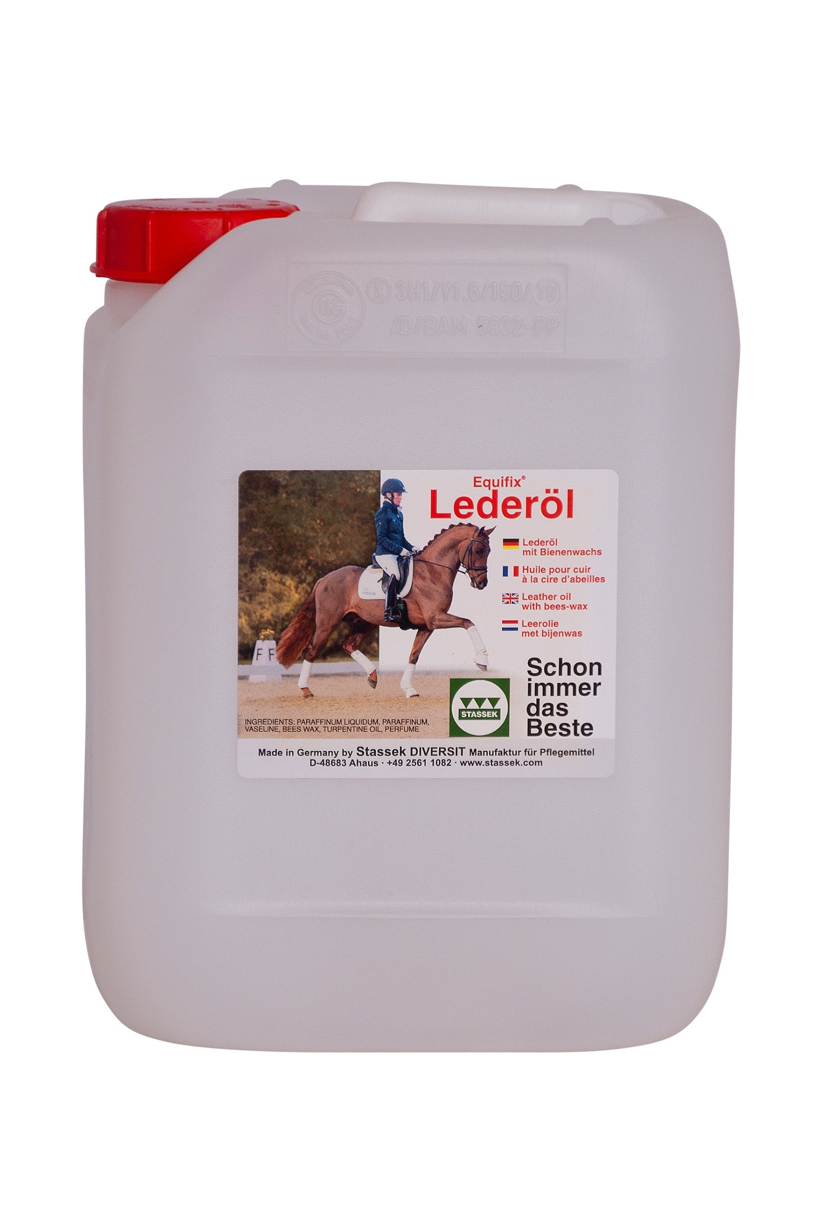 Stassek Equifix Lederolie met Bijenwas, 5 liter Gezondheid