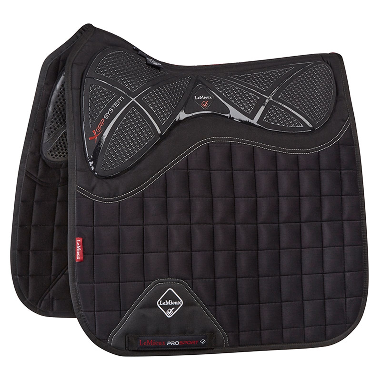 LeMieux X-Grip Dubbelzijdig, Dressuurzadeldek, vierkant Zadeldekjes