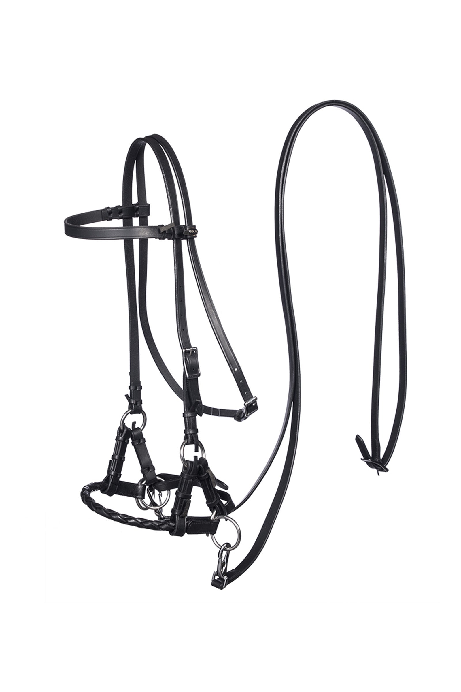 F.R.A. Freedom Riding Articles Pariba Sidepull (System 3) geweven neusriem, met teugels Hoofdstellen & Teugels