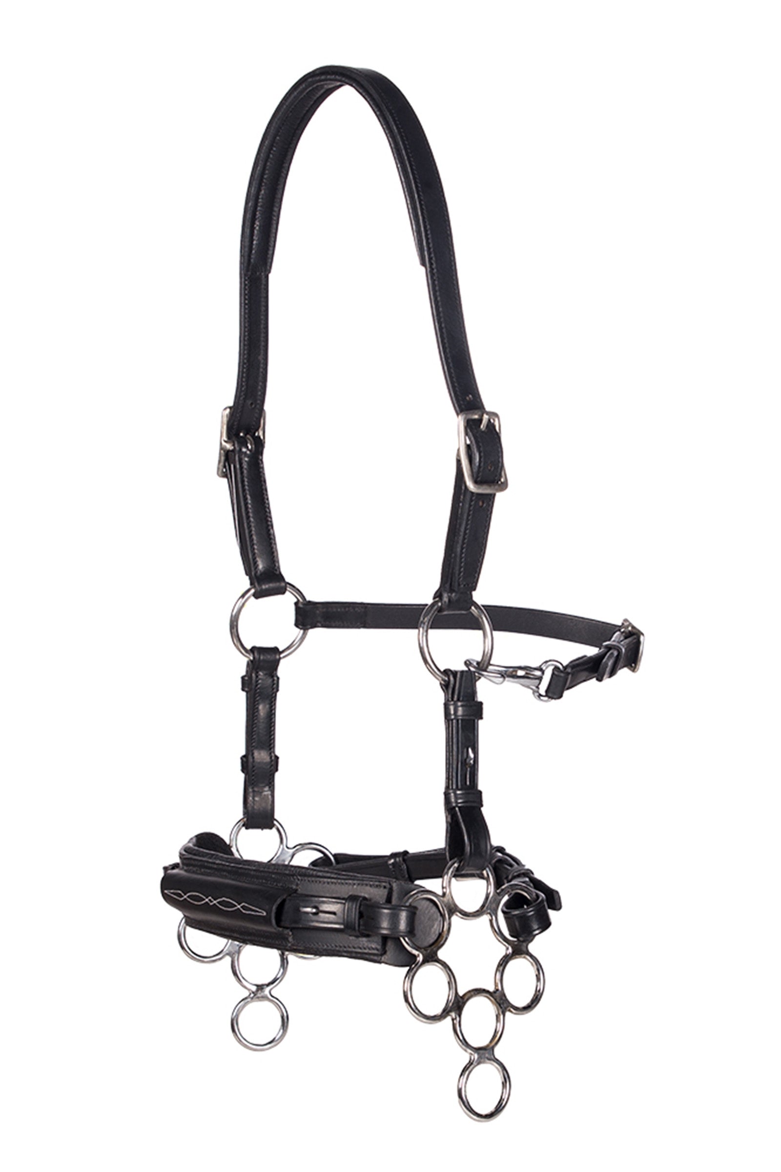 F.R.A. Freedom Riding Articles Aram Hackamore (system 2) leder, kaakriemen, met scharen Hoofdstellen & Teugels