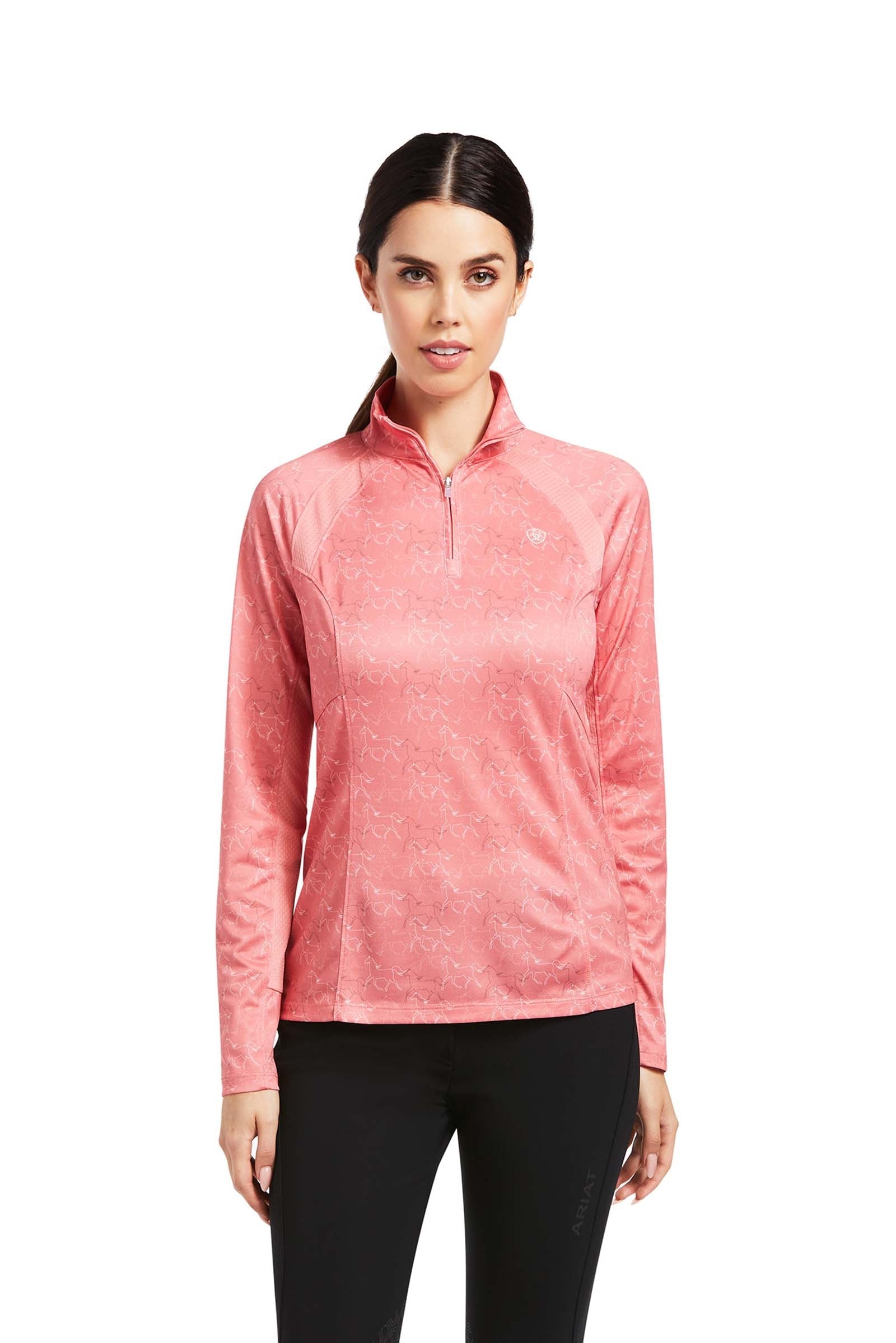 Ariat Sunstopper 2.0 1/4 rits Basislaag Shirt, dames Dames paardrijkleding