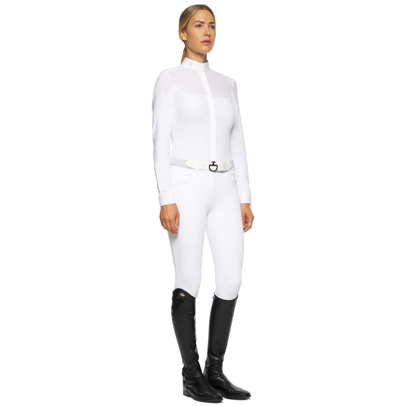 Cavalleria Toscana Women's Textured Jersey Competition Shirt Women’s Riding Clothing