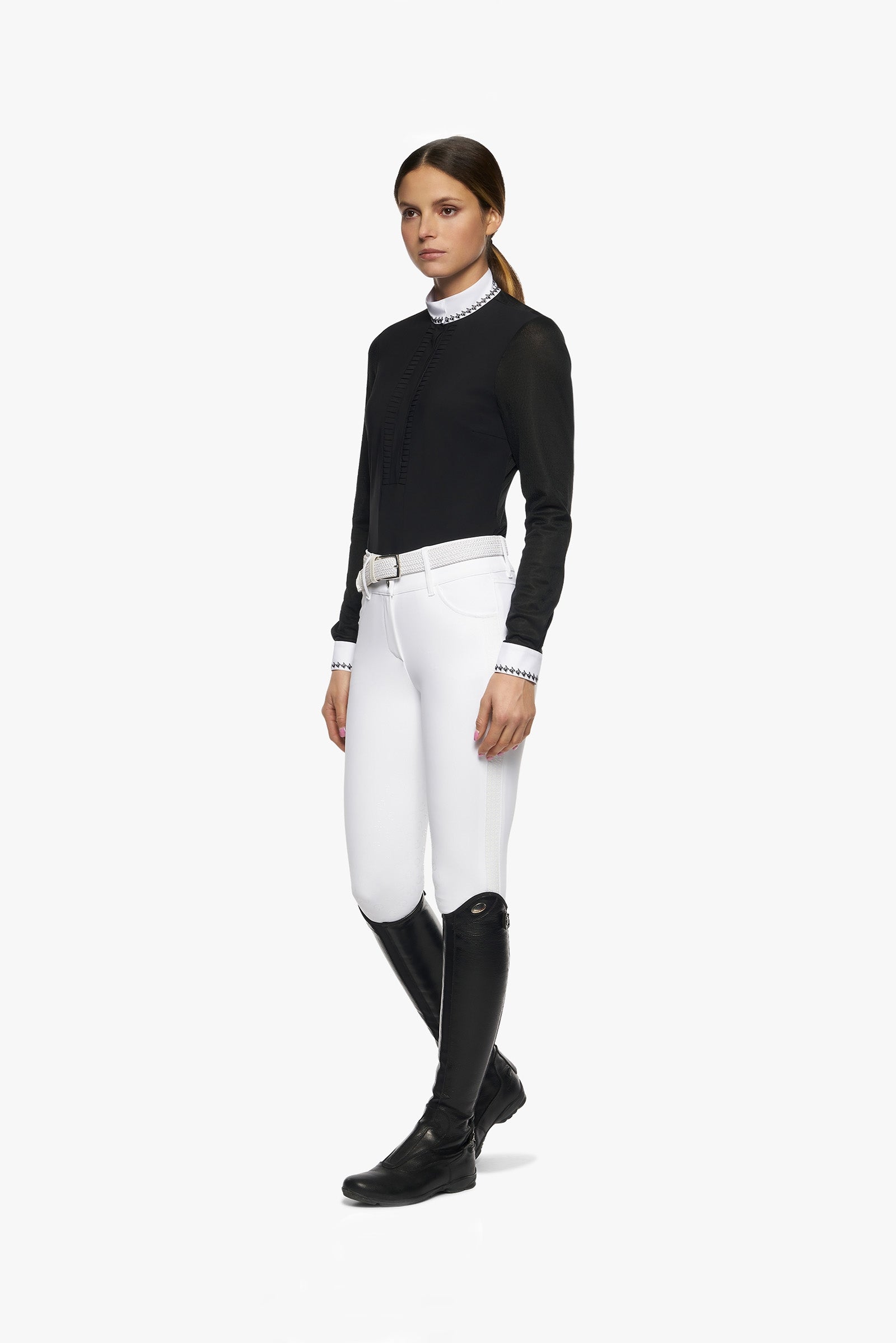 Cavalleria Toscana Women's Pleated Longsleeve Competition Shirt Women’s Riding Clothing