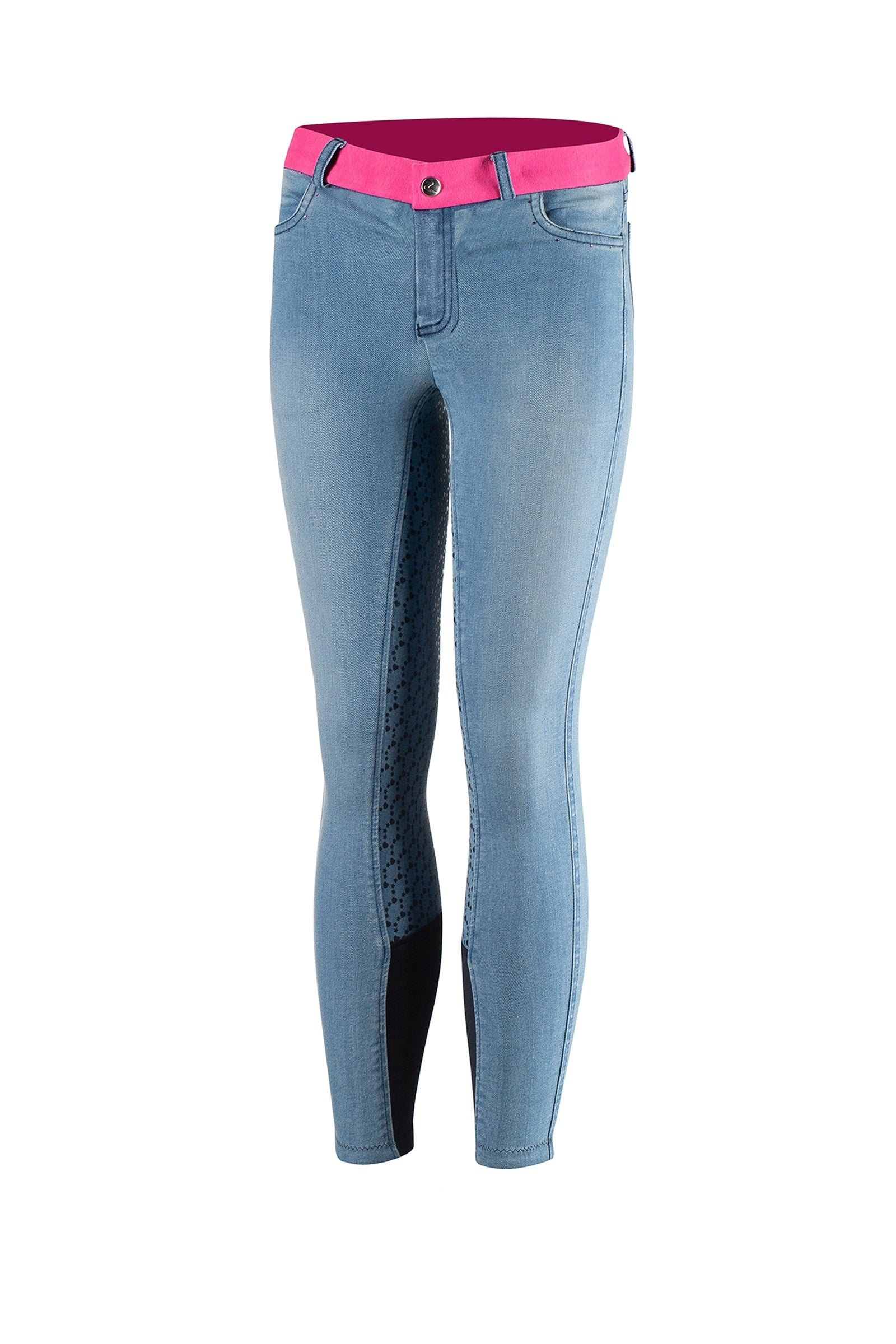 Horze Poppy Kids Denim Silicone Full Seat Breeches Kids Apparel