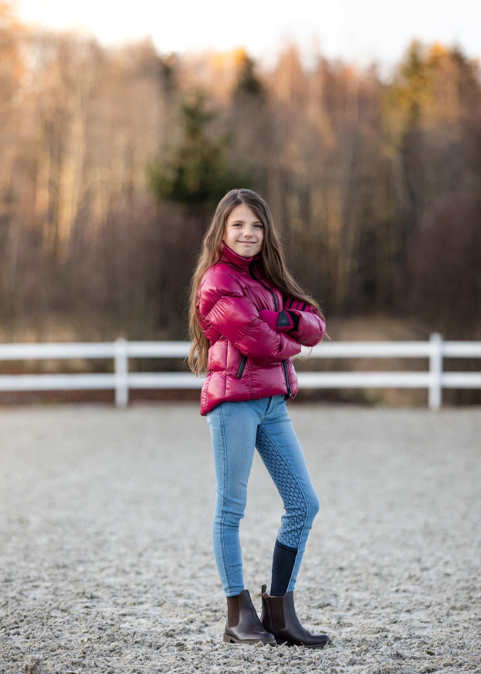 Horze Poppy Kids Denim Silicone Full Seat Breeches Kids Apparel