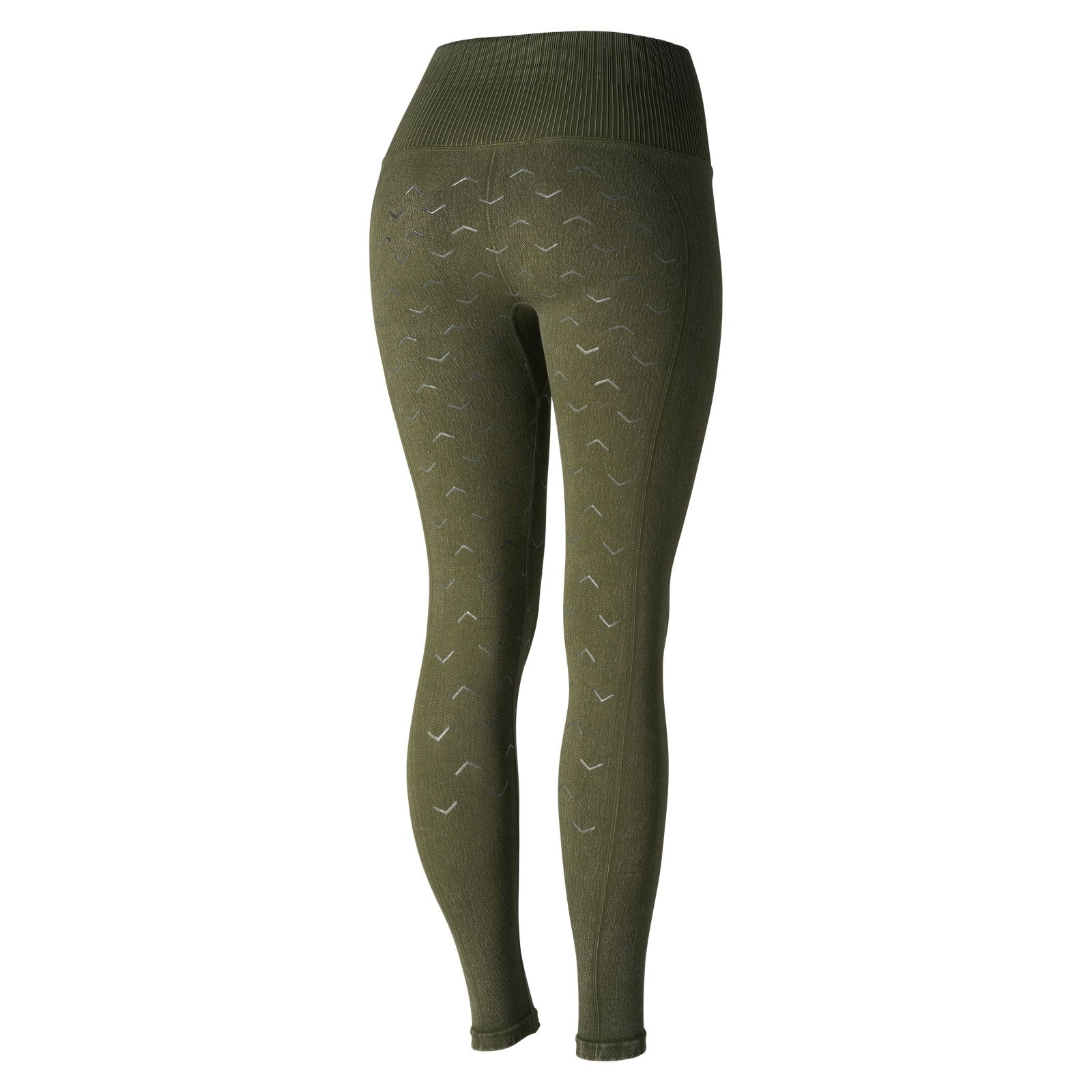 Horze Vanessa Naadloze Denim-Look Siliconen Full Seat Tights, dames Womens Breeches