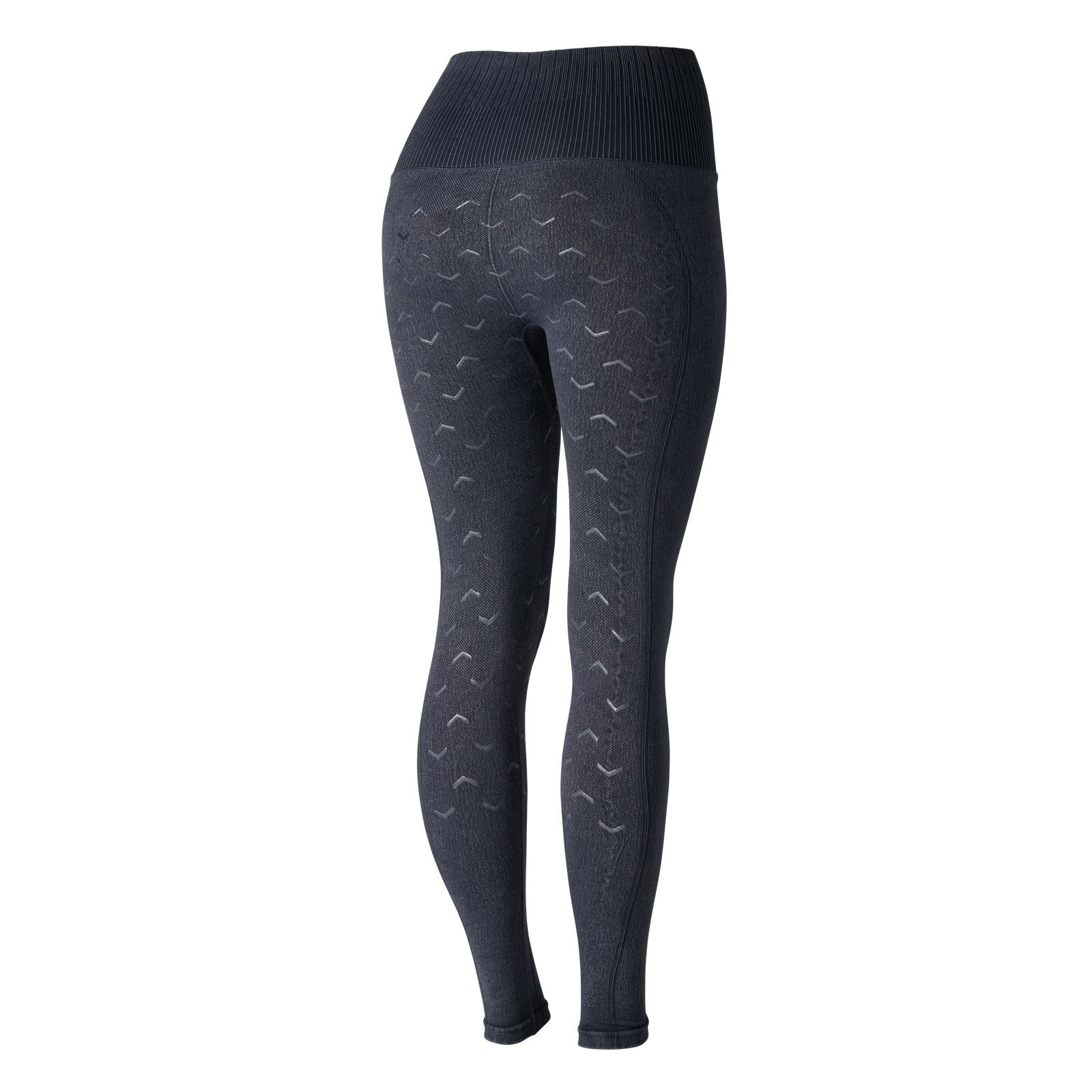 Horze Vanessa Naadloze Denim-Look Siliconen Full Seat Tights, dames Womens Breeches