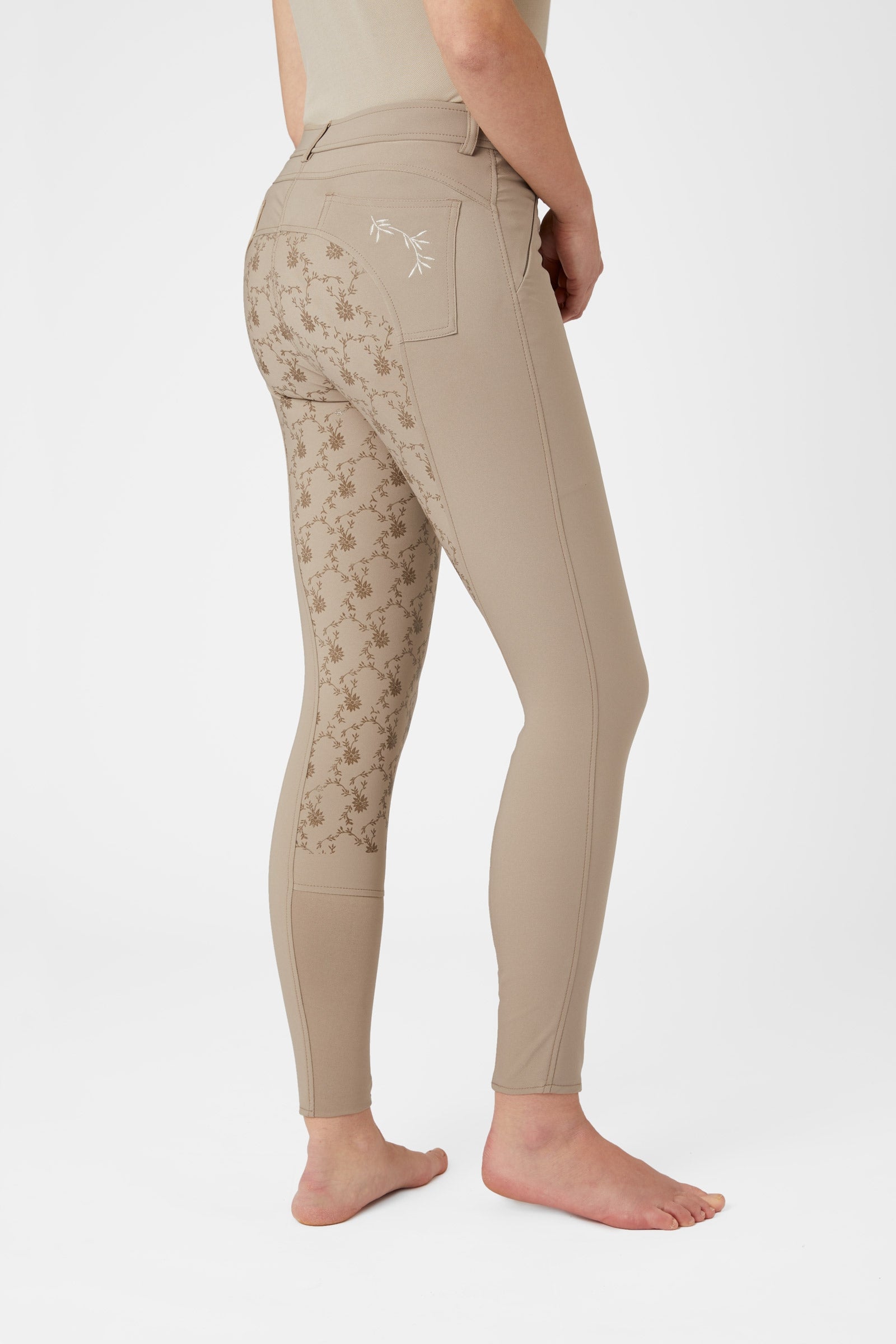 Horze Kaitlin paardrijbroek met zitvlak en bloemendetail, dames Womens Breeches