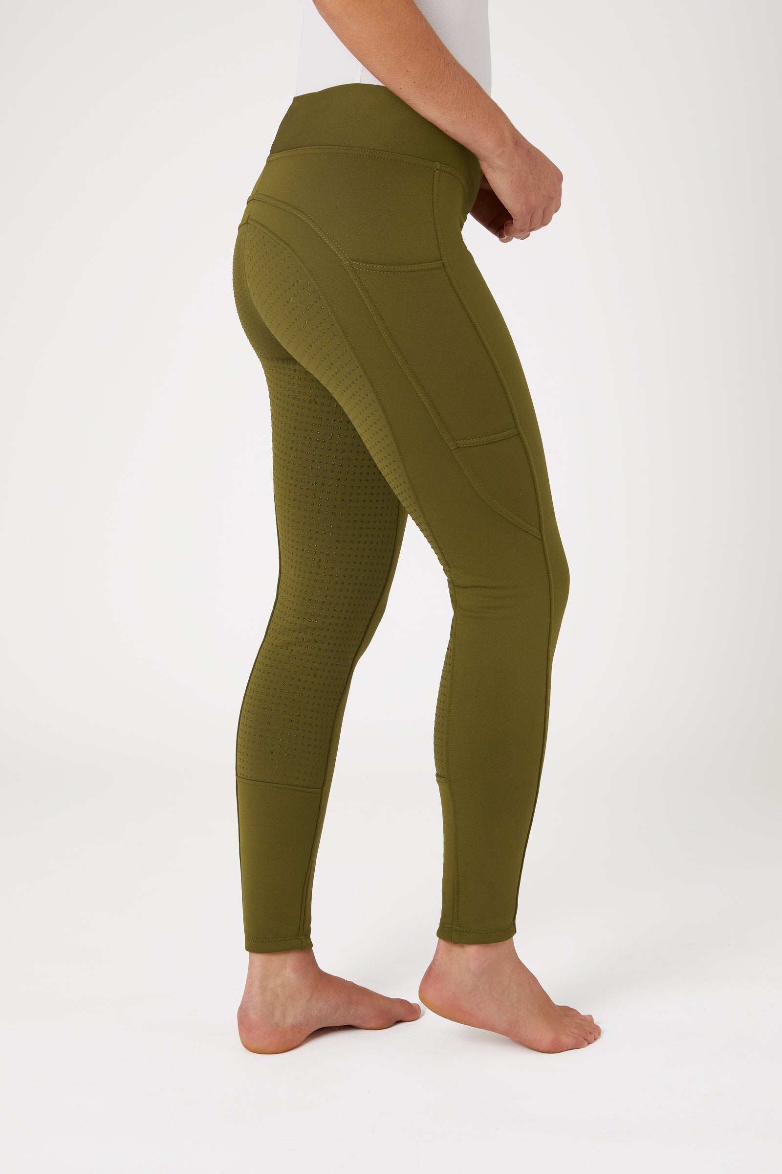 Horze Active Women's Full Grip Winter Riding Tights with Phone Pocket Womens Breeches