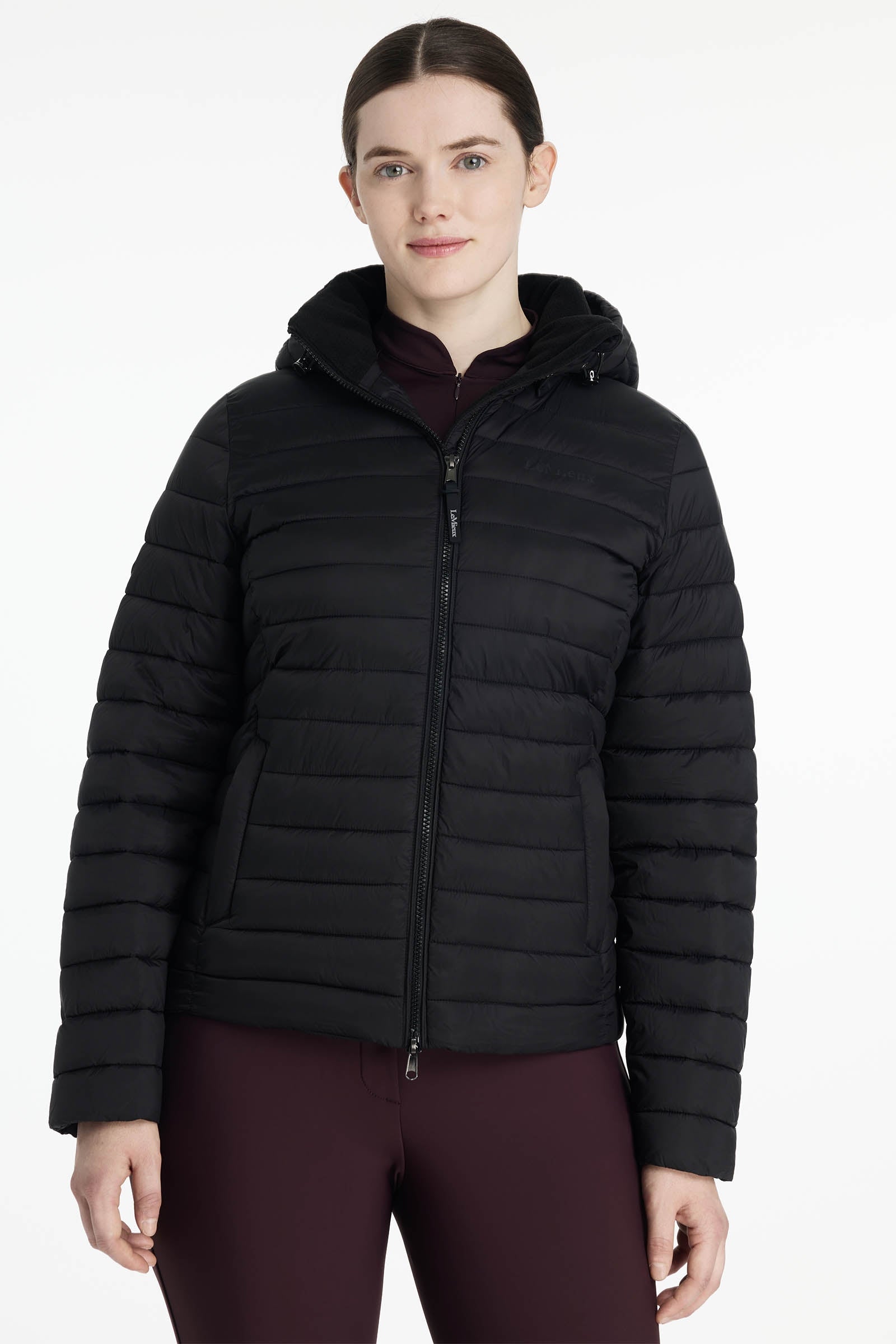 LeMieux Rose gewatteerde damesjas met capuchon Dames paardrijkleding