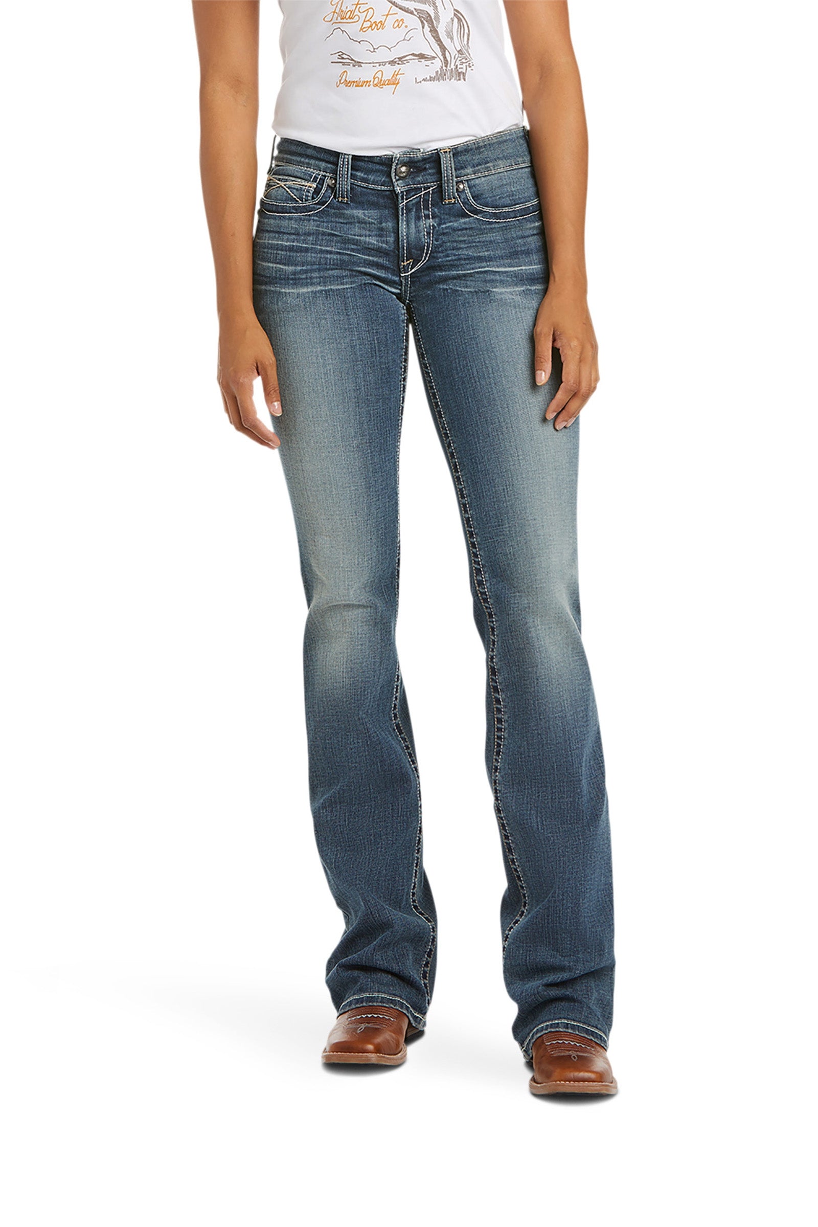 Ariat Whipstitch R.E.A.L. Bootcut stretch jeans met middelhoge taille Womens Breeches