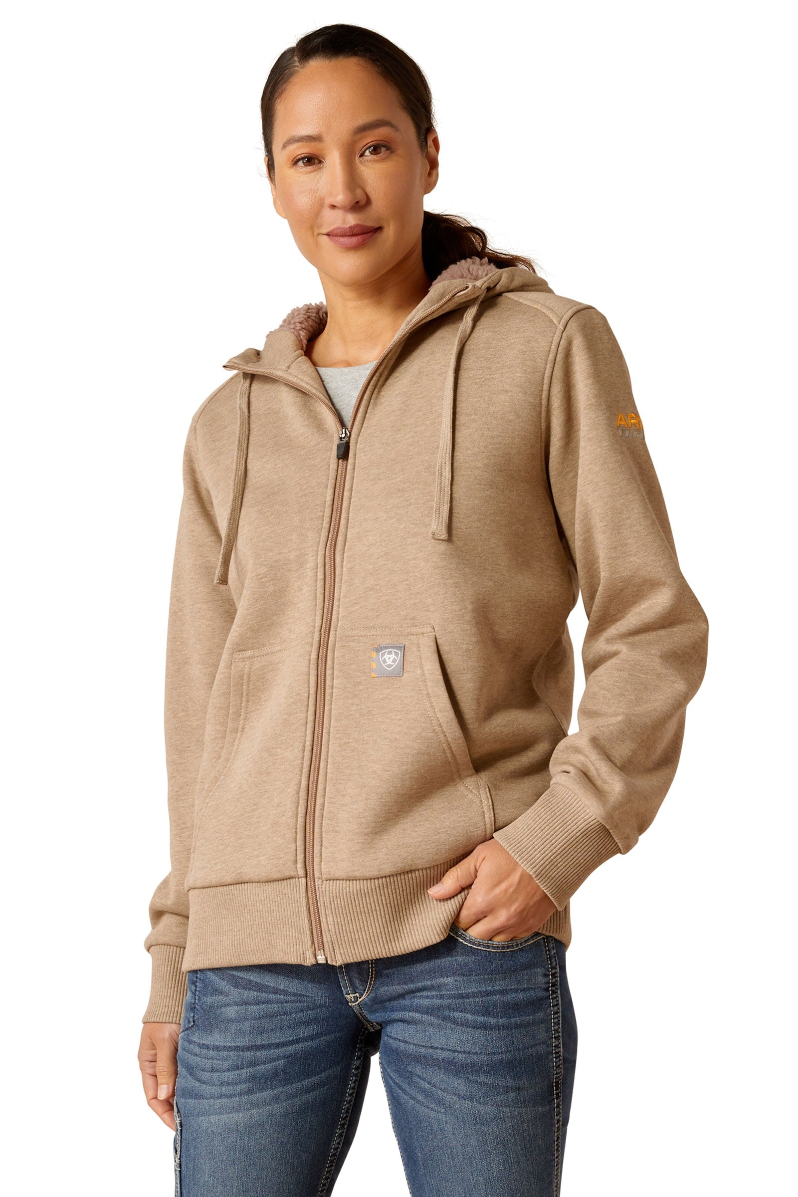 Ariat Rebar All-Weather Sherpa Hoodie met rits Dames paardrijkleding
