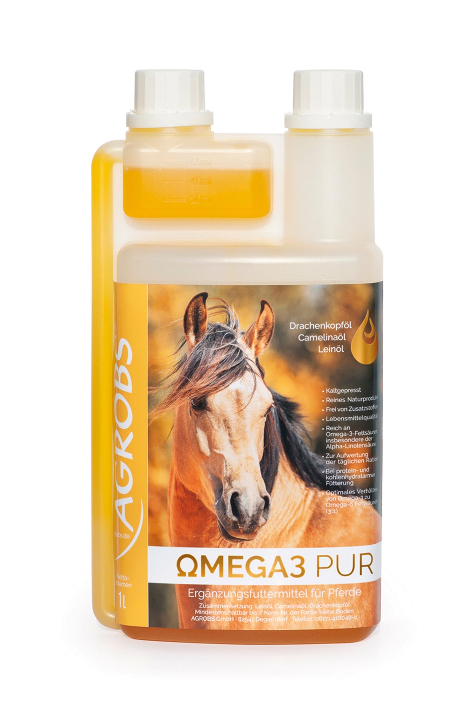 Agrobs Pure Omega-3, 1 liter Horse Feed & Nutrition