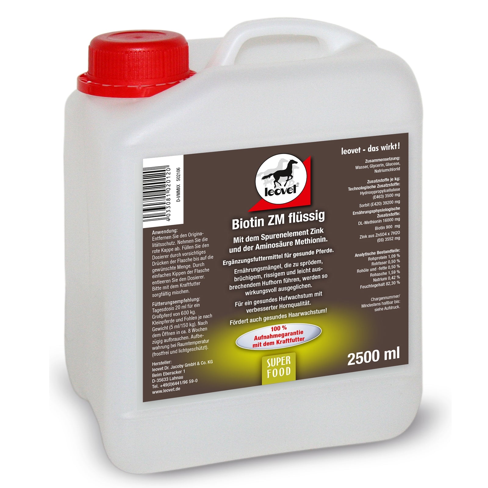 Leovet Biotin ZM vloeibaar, 2500 ml Horse Feed & Nutrition
