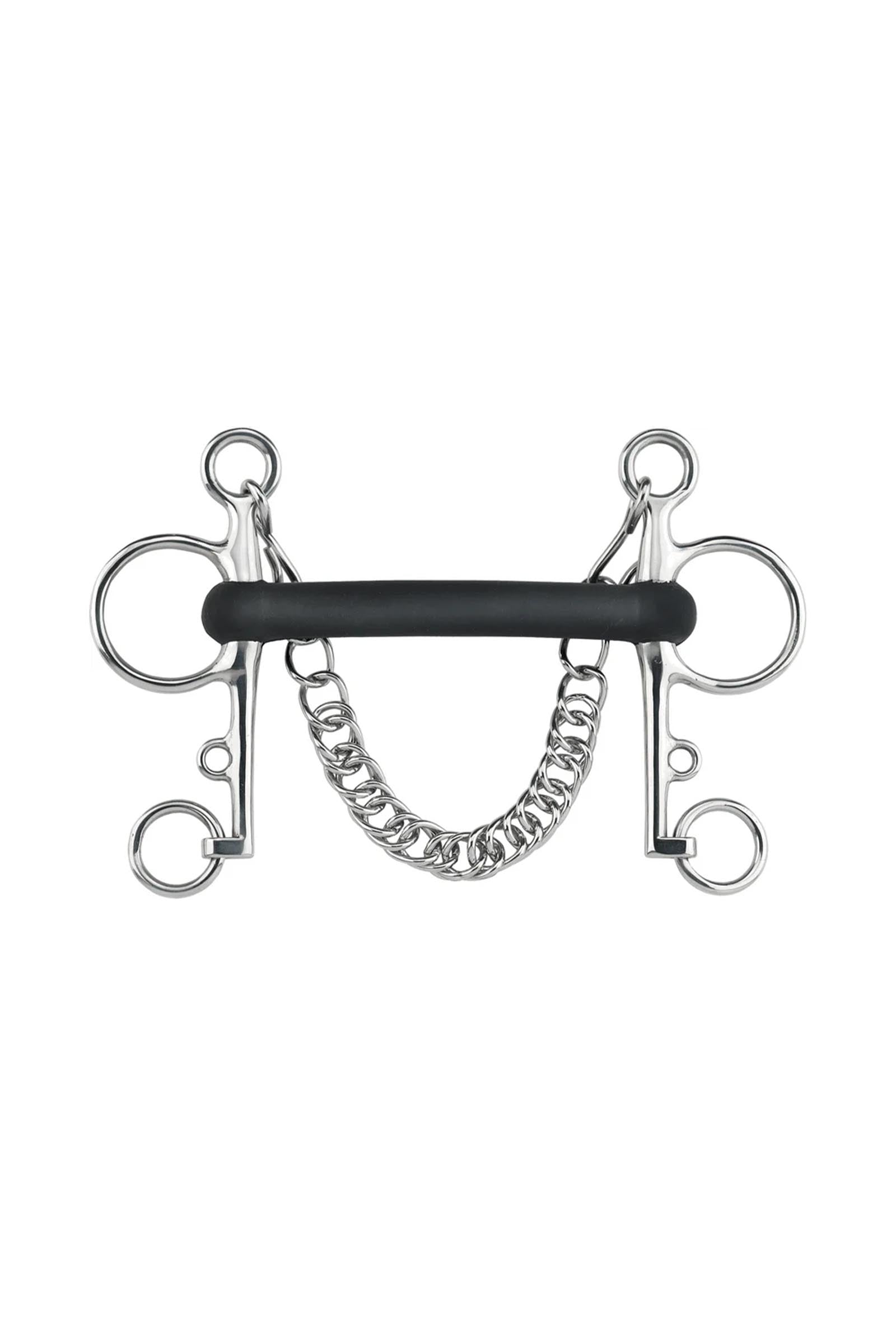 Sprenger rubber pelham flexibel, stang 18 mm, roestvrij staal Bitten