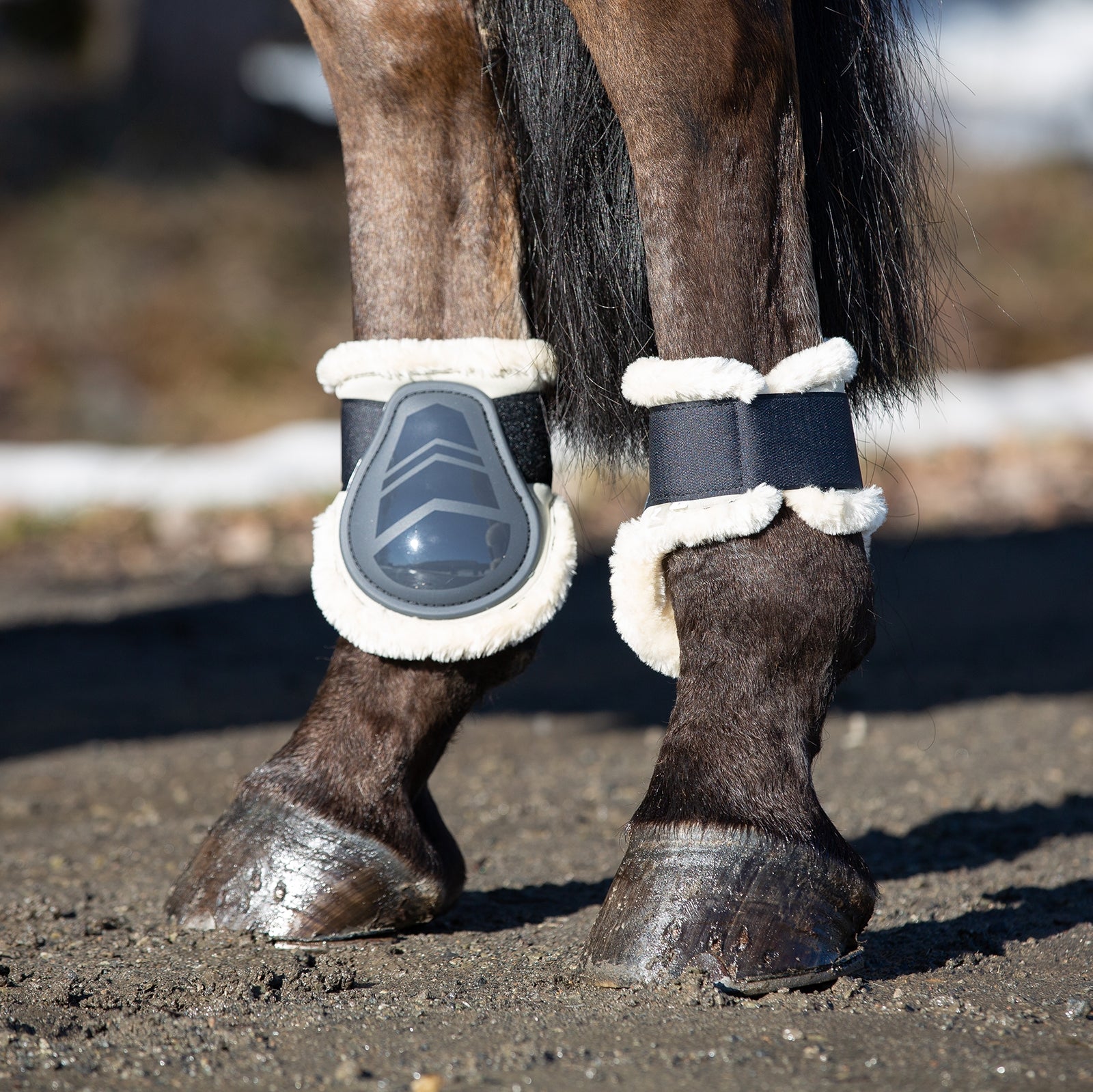 Horze Caliber Fetlock Boots with Faux Fur Lining Leg & Hoof Protection