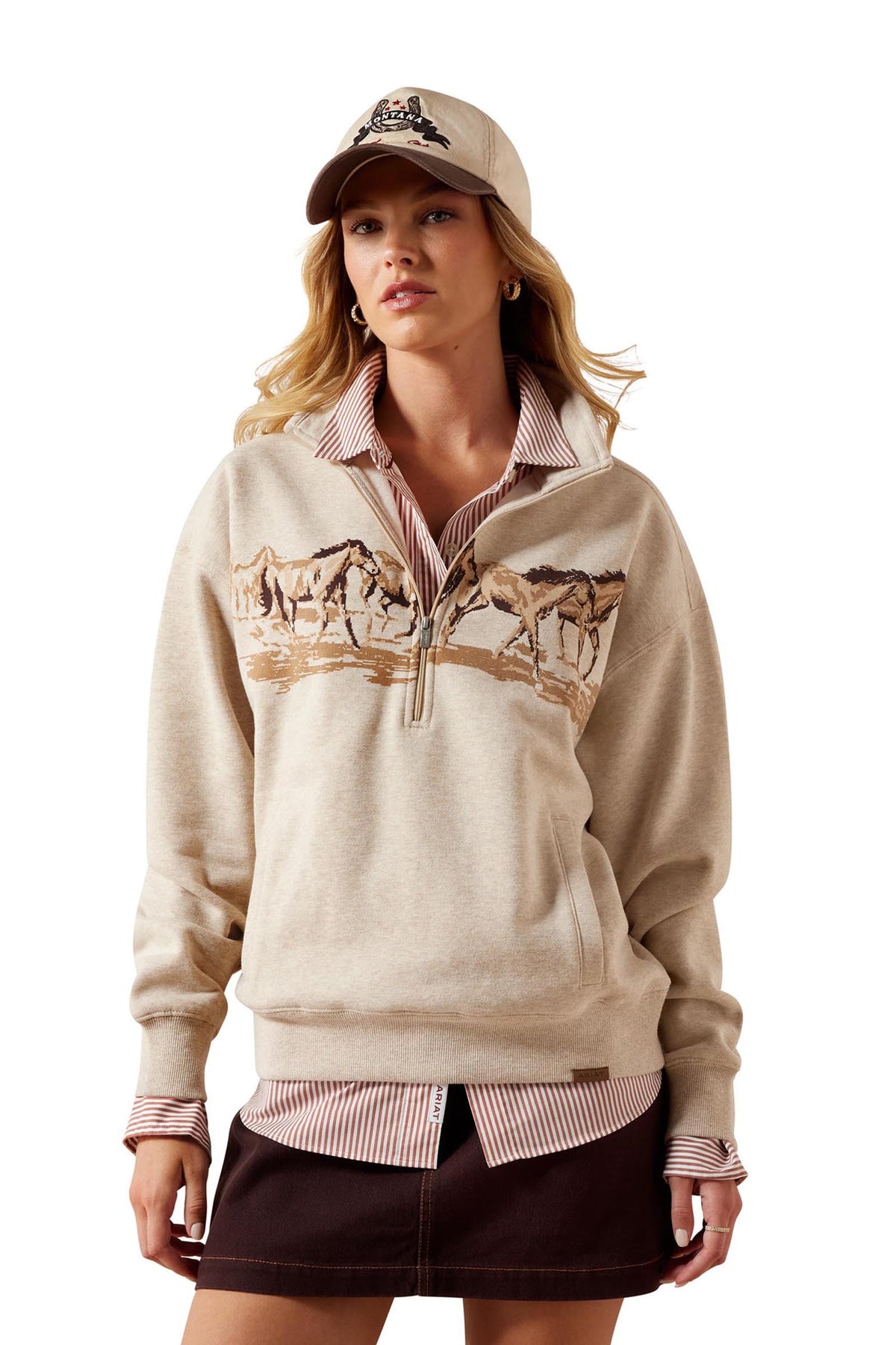 Ariat Dames Running Wild sweatshirt met 1/2-ritssluiting Dames paardrijkleding