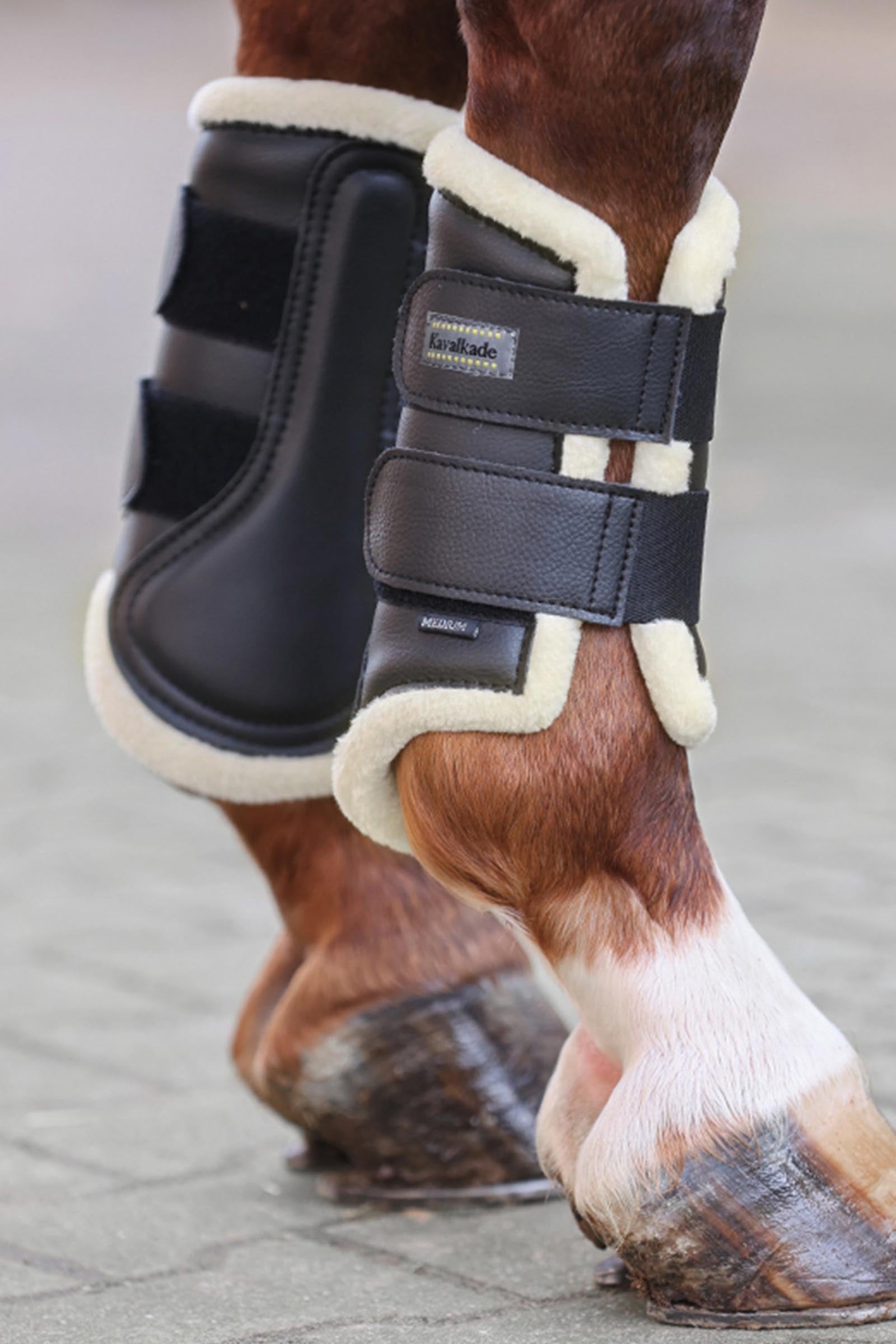 Kavalkade Anatomic Synthetic Leather Boots With Faux Fur Leg Protection & Hoof Protection for Horses