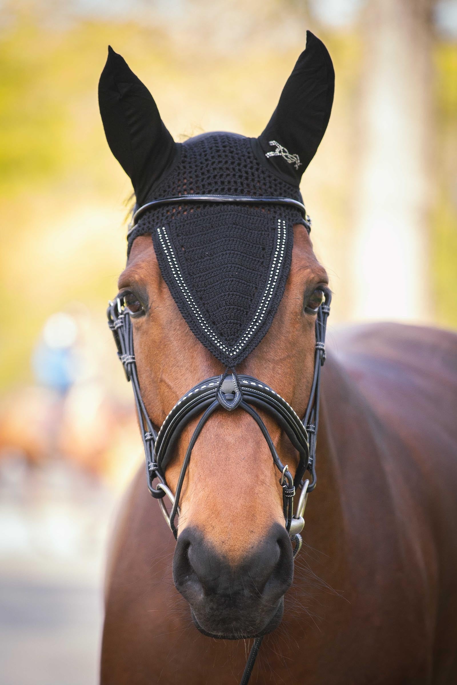 PENELOPE Long Fly Veil With Strass Antifly Protection for Horses