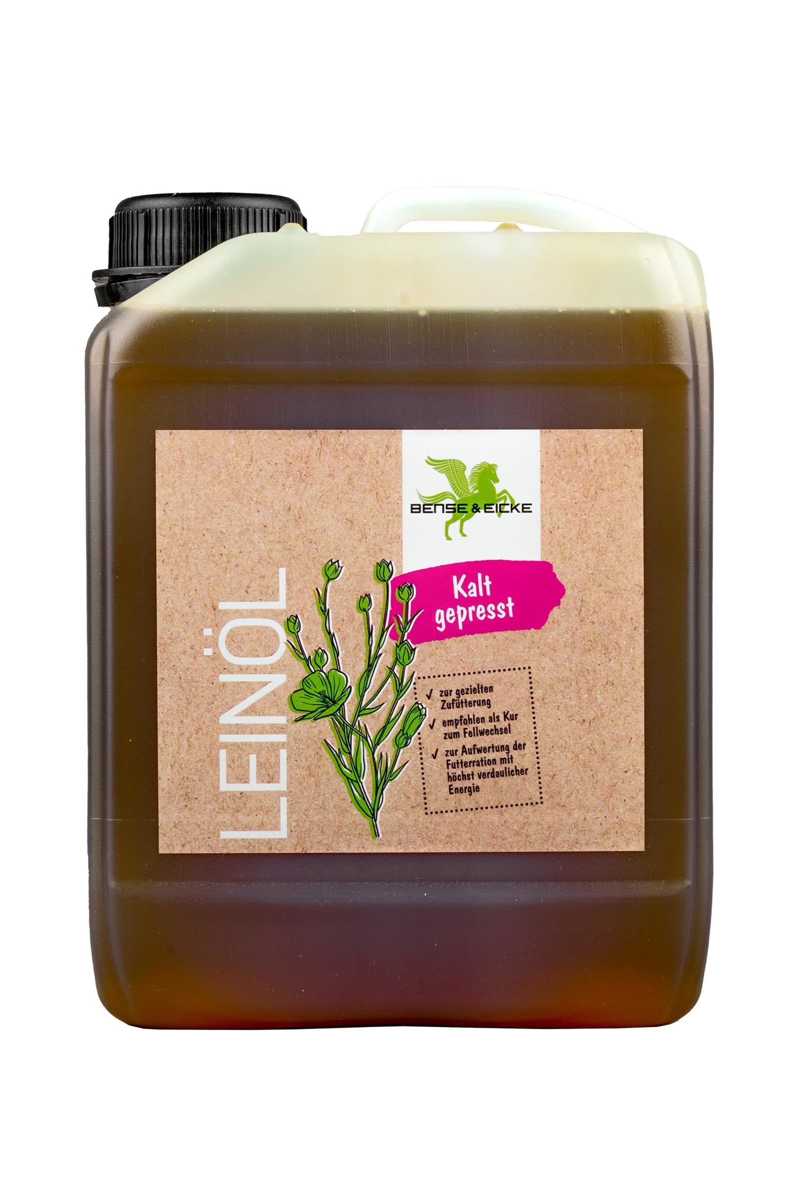 Bense & Eicke Koudgeperste lijnzaadolie, 2,5 l Horse Feed & Nutrition