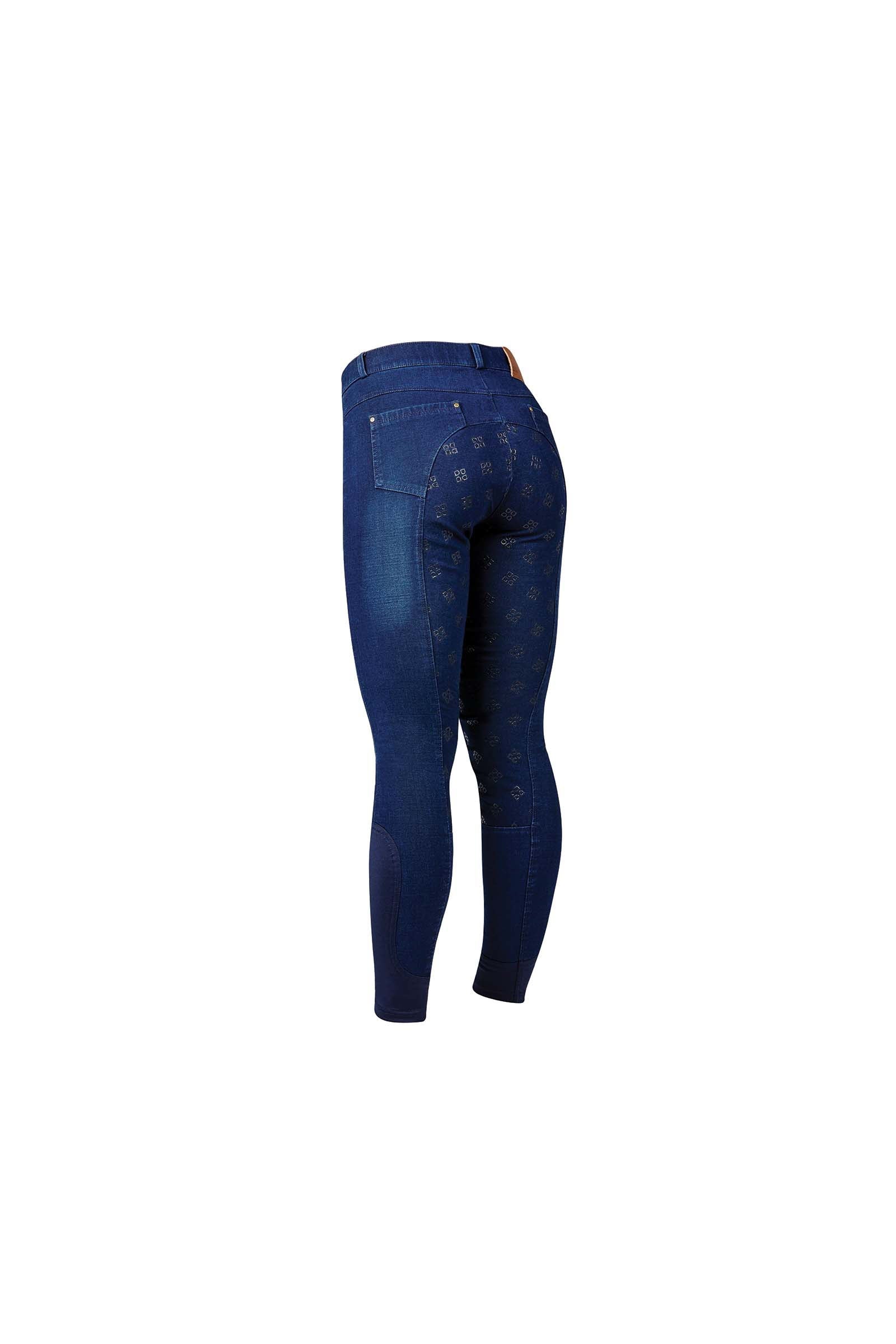 Dublin Shona Full Grip Siliconen print denim rijbroek, dames Womens Breeches