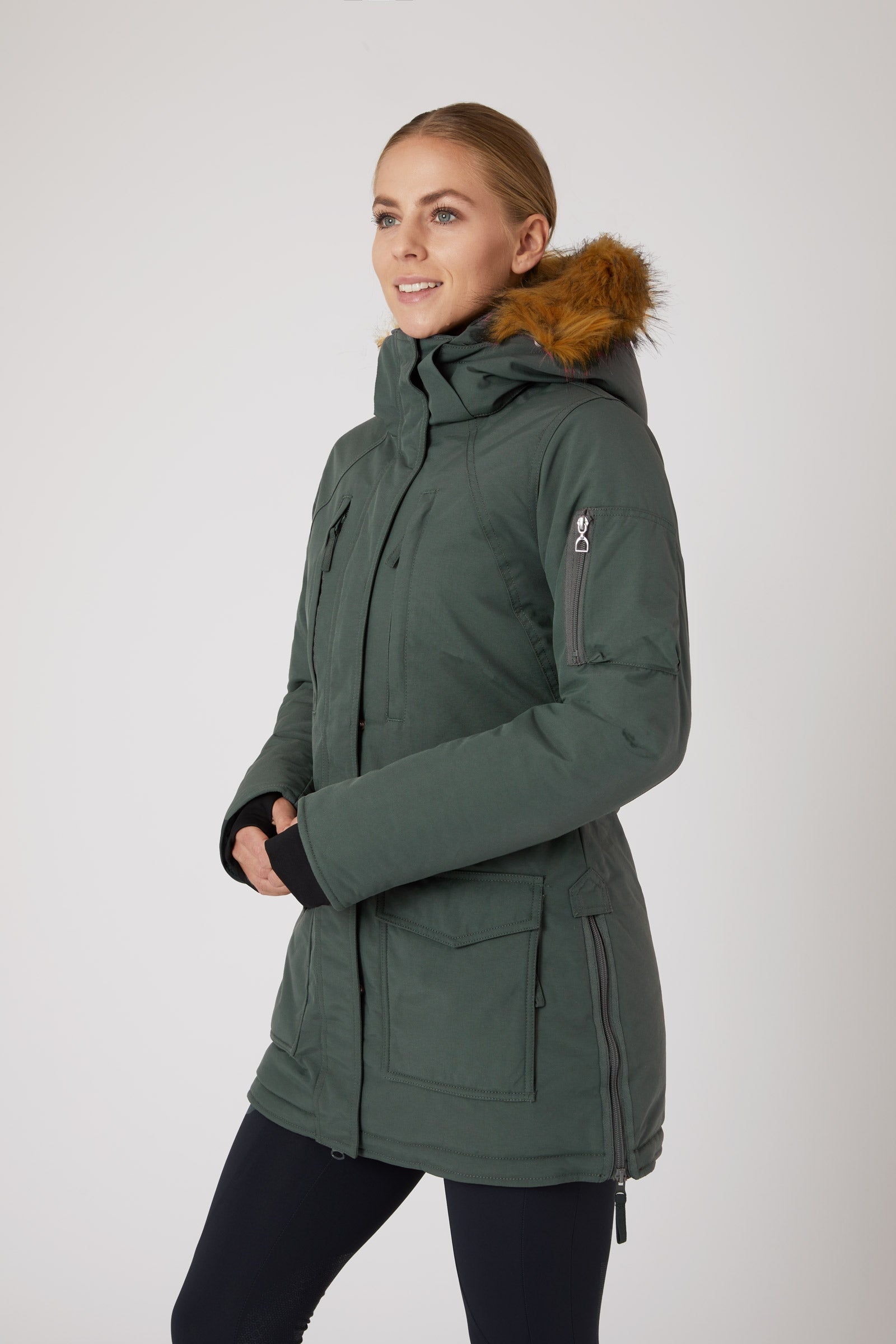Horze Brooke Lang Parka Jack, dames Dames paardrijkleding