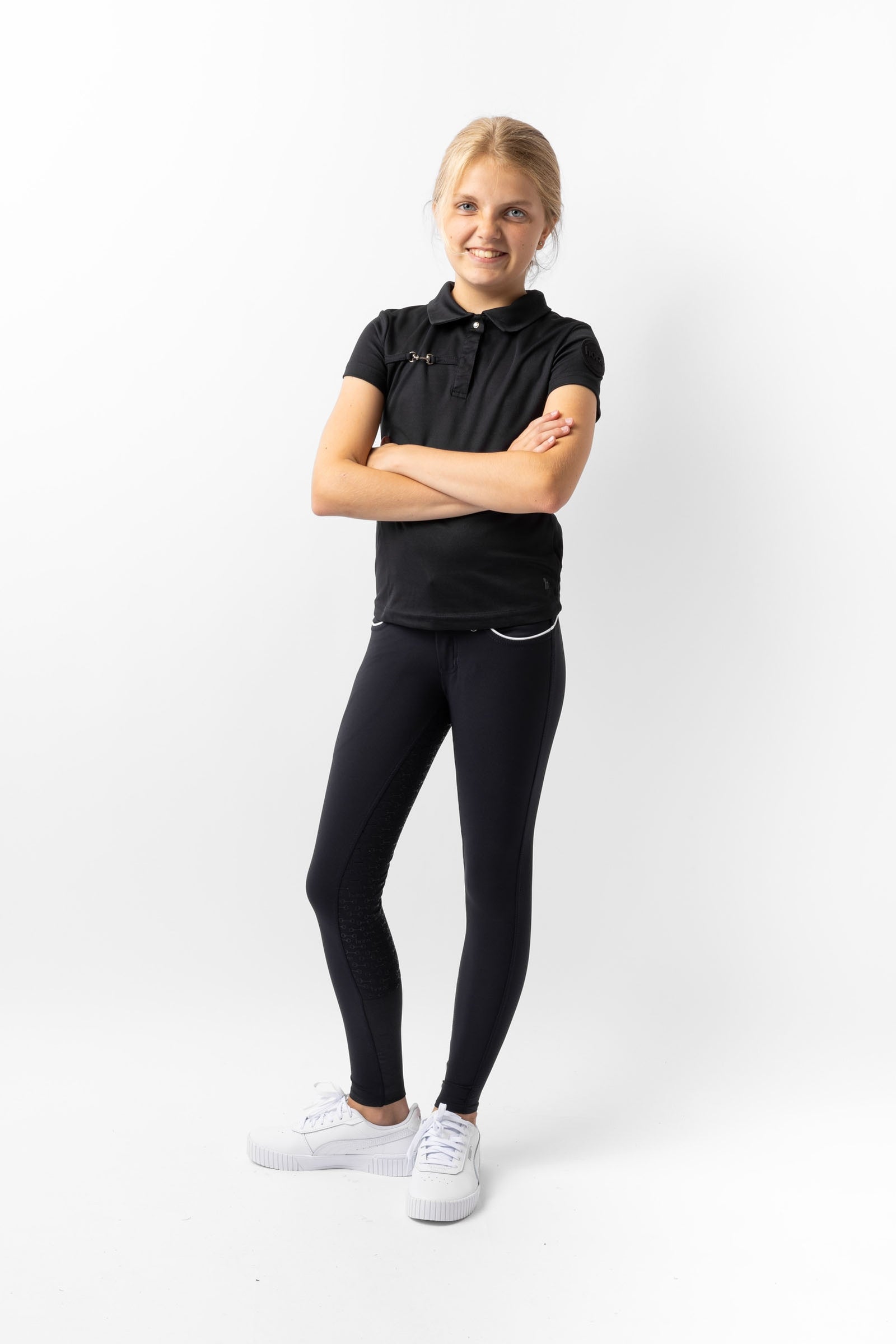Horze Young Rider Denise Functional Short Sleeve Polo Shirt Kids Apparel