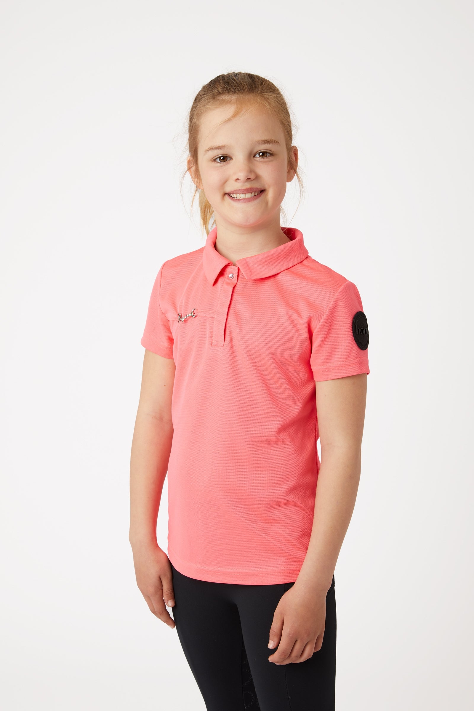 Horze Young Rider Denise Functioneel Poloshirt, korte mouwen Kinder paardrijkleding
