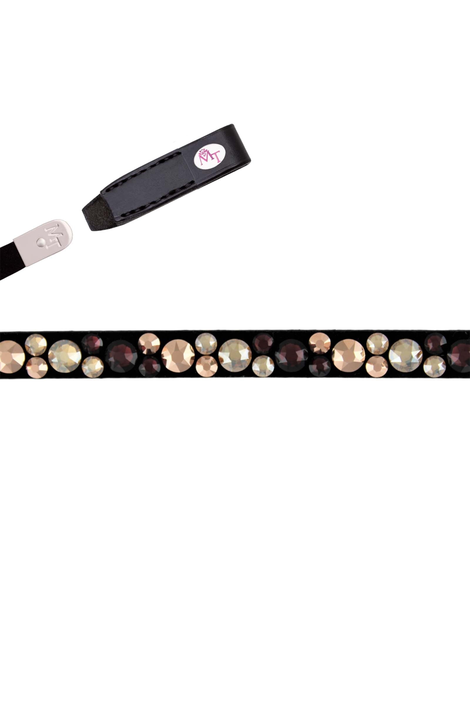 MagicTack Magic Tack Crystal Merlot Gold Bling Classic frontriem Hoofdstellen & Teugels