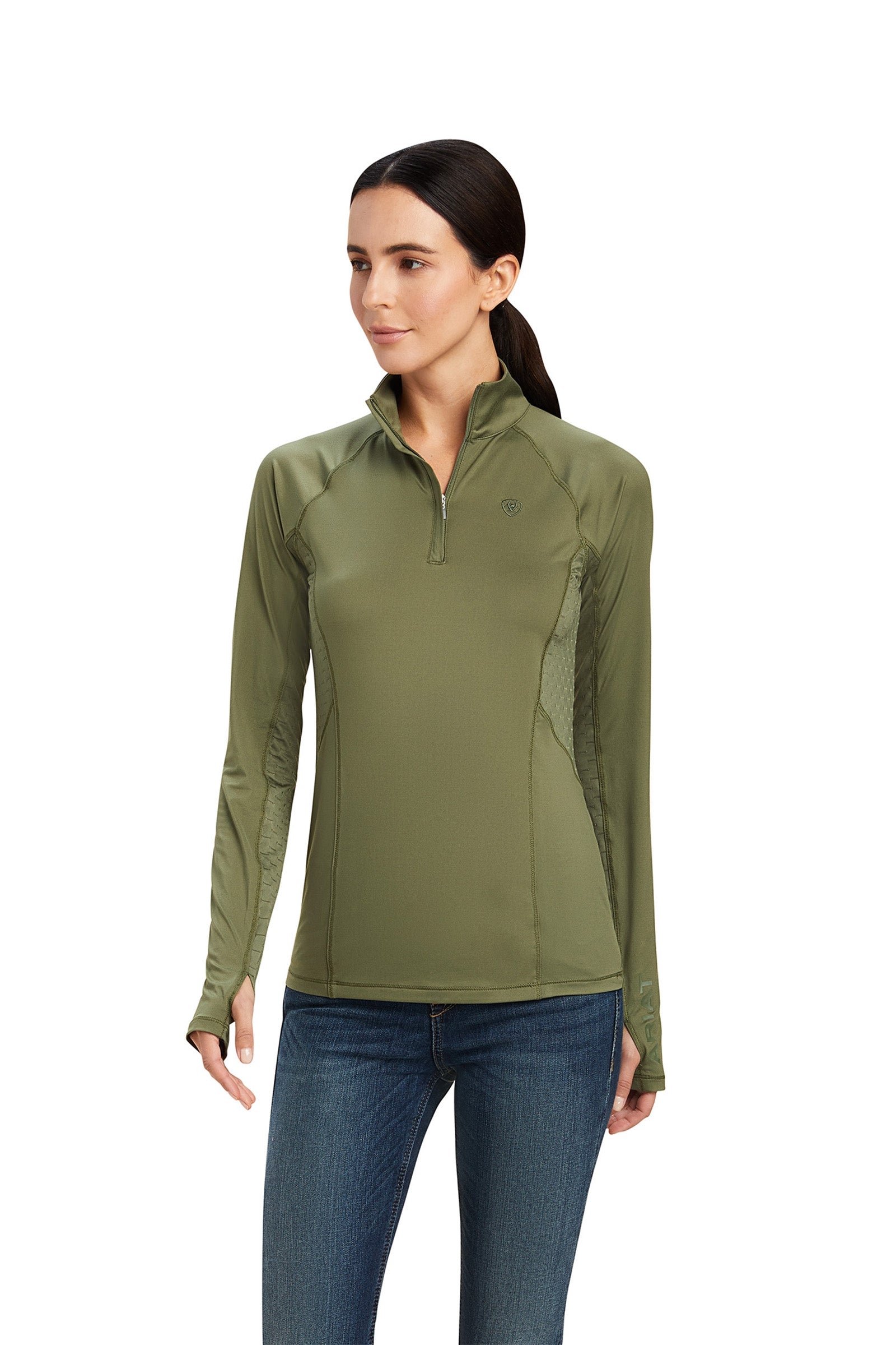 Ariat Lowell 2.0 1/4 Rits Longsleeve Shirt, dames Dames paardrijkleding