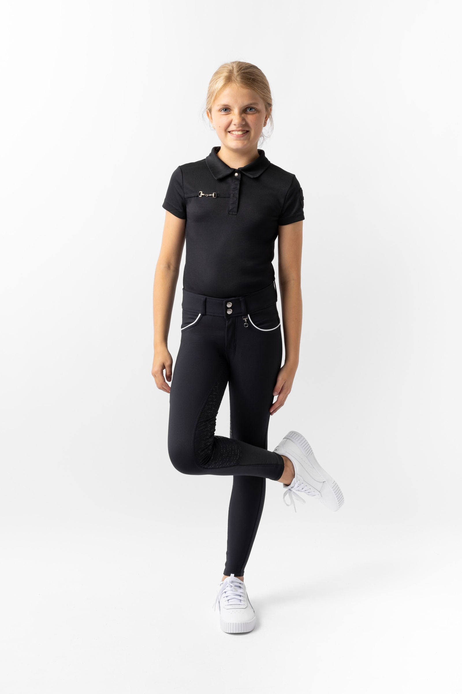Horze Aubrey Kid's High Waist Breeches with Silicone Full Seat Kids Apparel