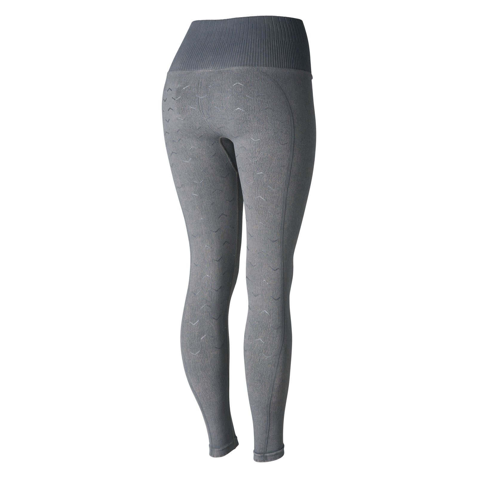 Horze Vanessa Naadloze Denim-Look Siliconen Full Seat Tights, dames Womens Breeches