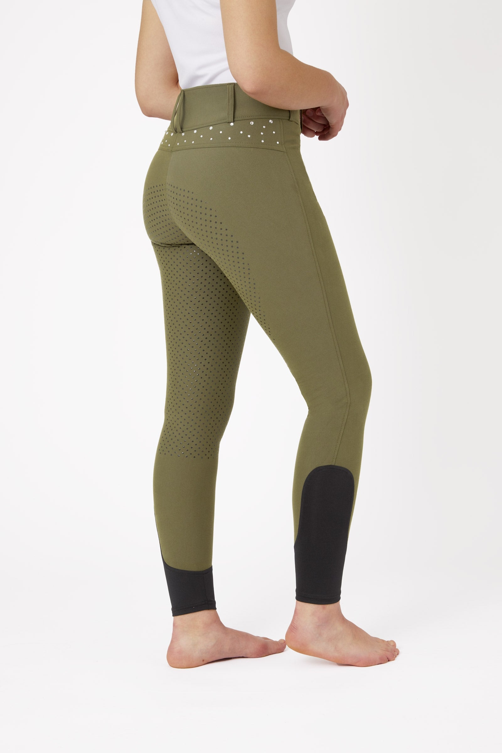 Horze fullgrip rijbroek met hoge taille en kristallen, dames Womens Breeches