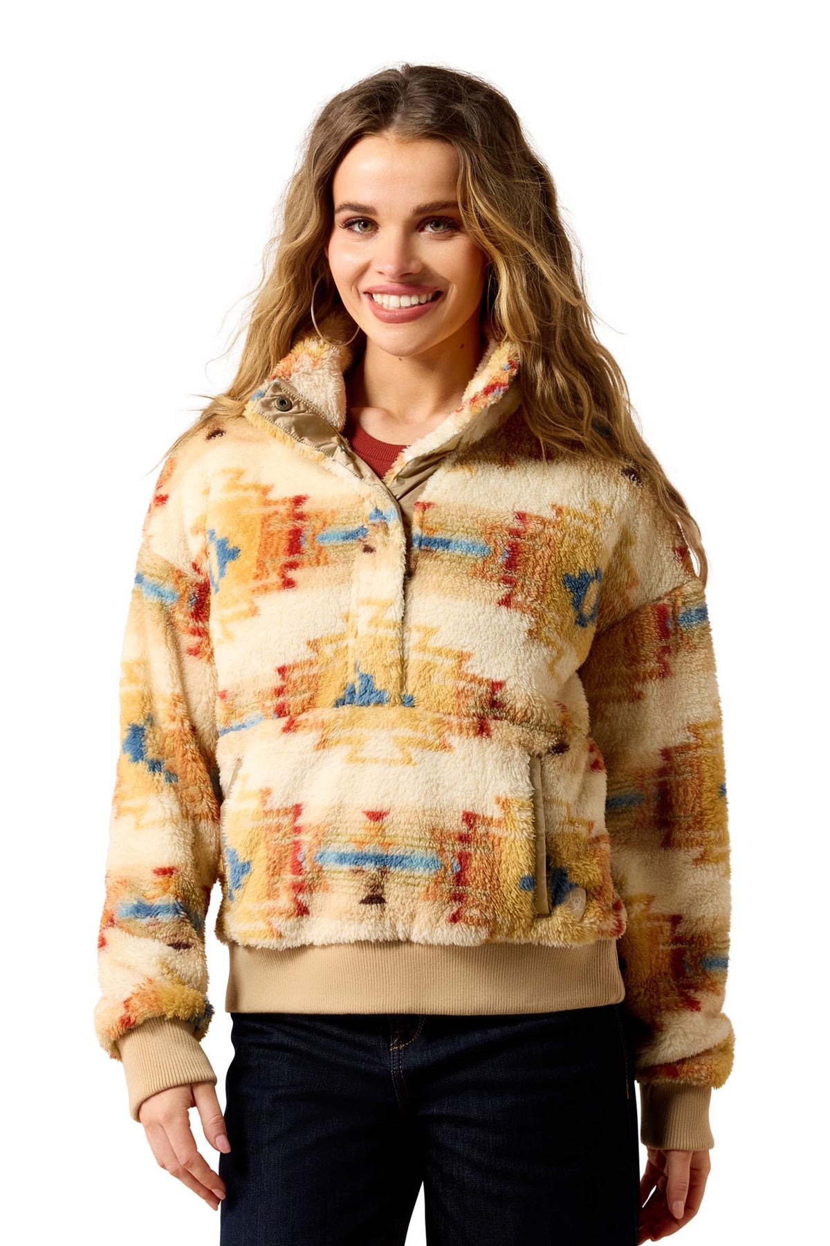 Ariat Berber Snap Dames trui met 1/2 knoopsluiting met drukknopen Dames paardrijkleding