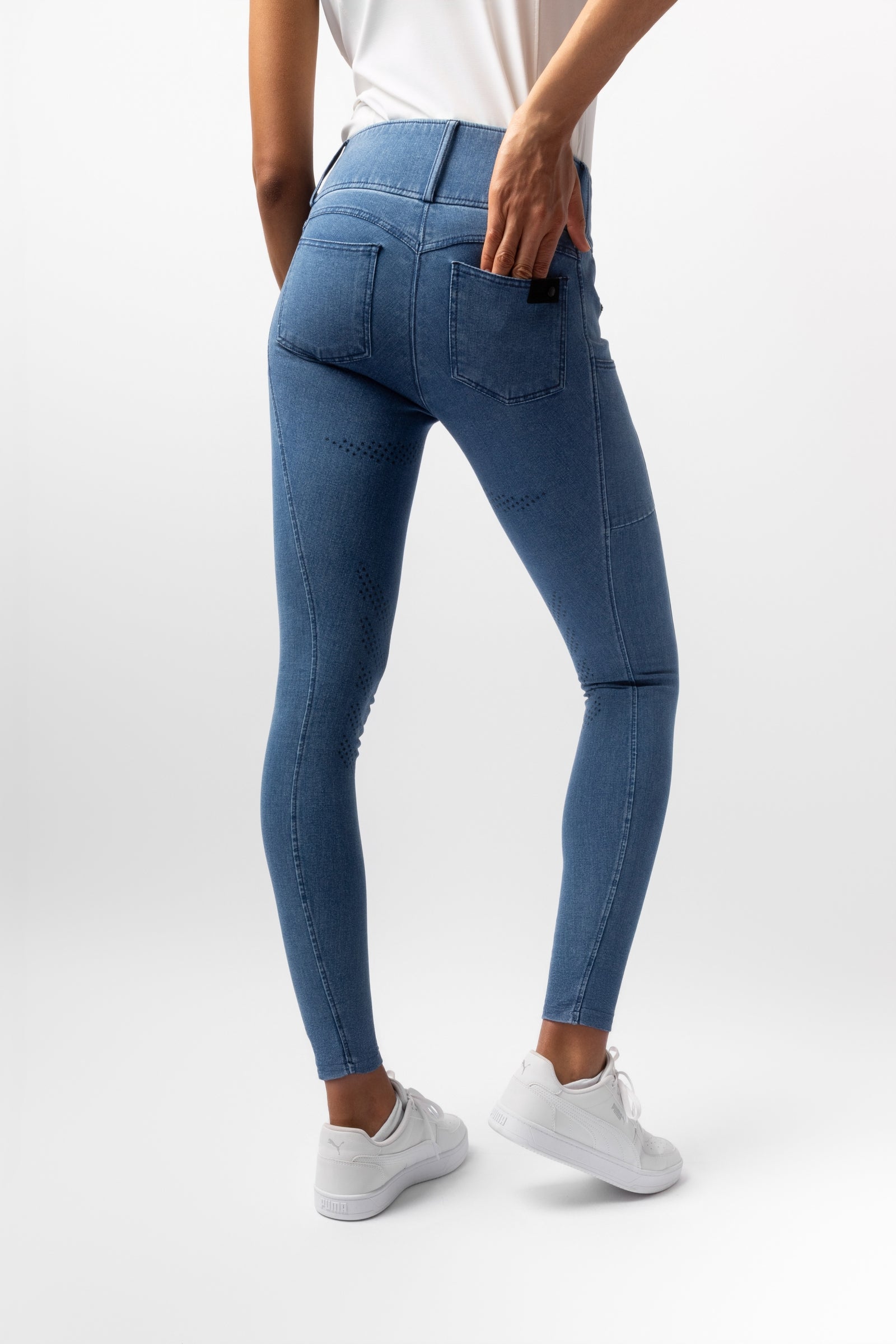 Horze Carolyn dames denim fullseat rijbroek Dames paardrijkleding
