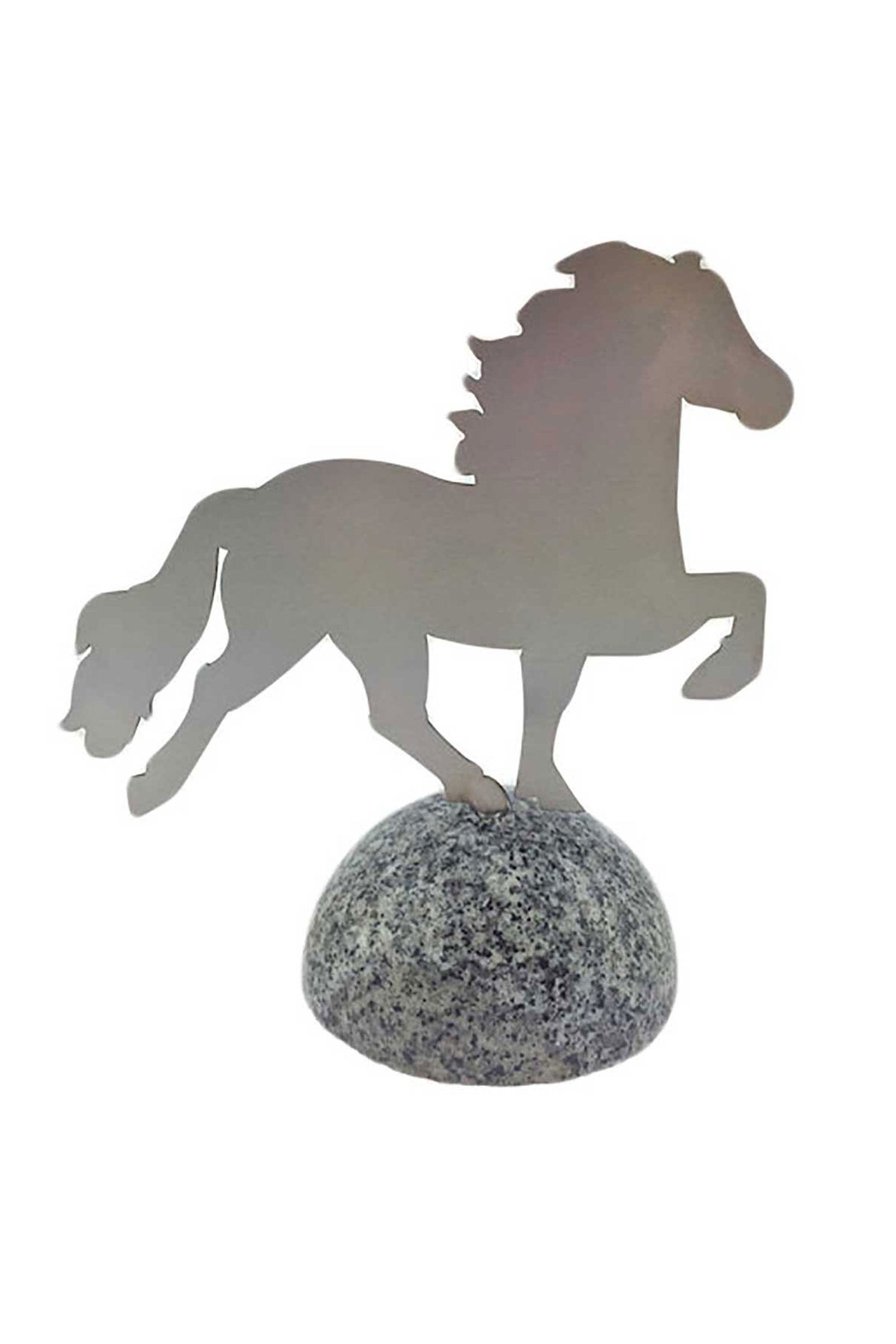 Karlslund Decoratief paard, RVS op gepolijst graniet Cadeauwinkel