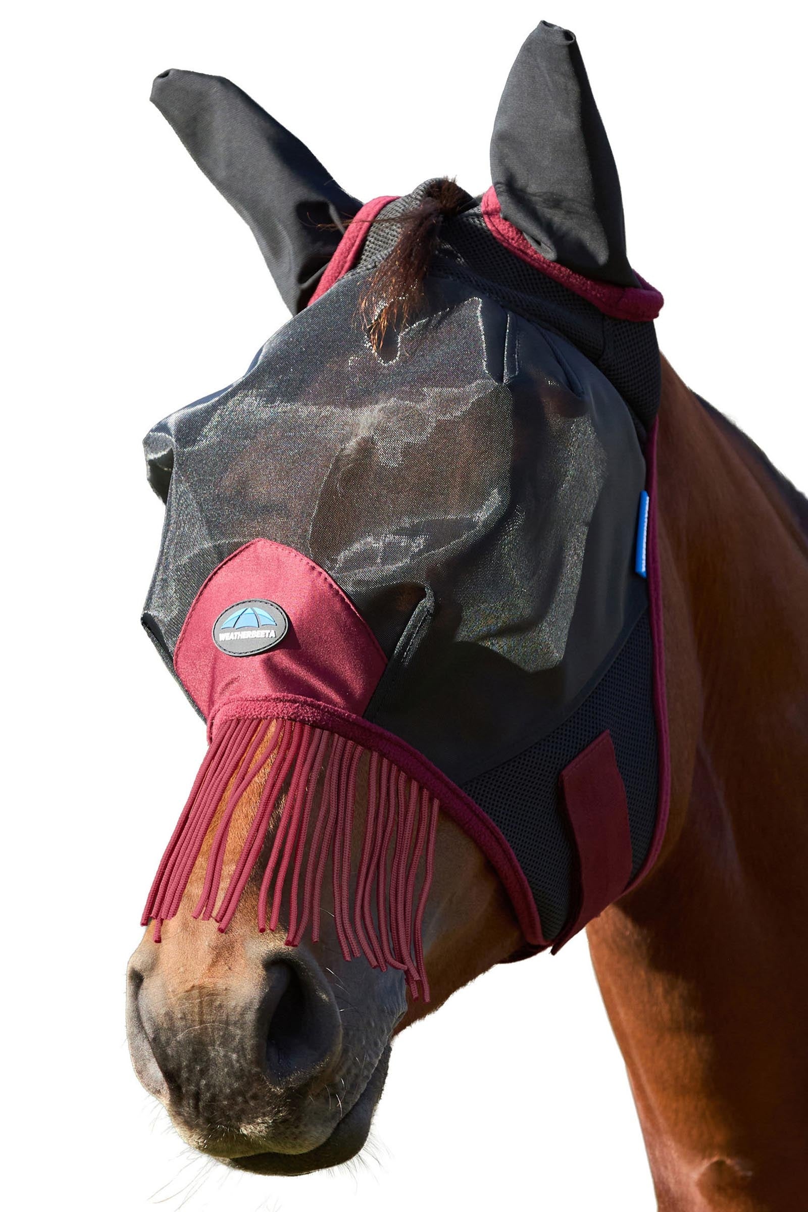 Weatherbeeta Comfitec Fine Mesh Vliegenmasker met oren en franjes Vliegenbescherming