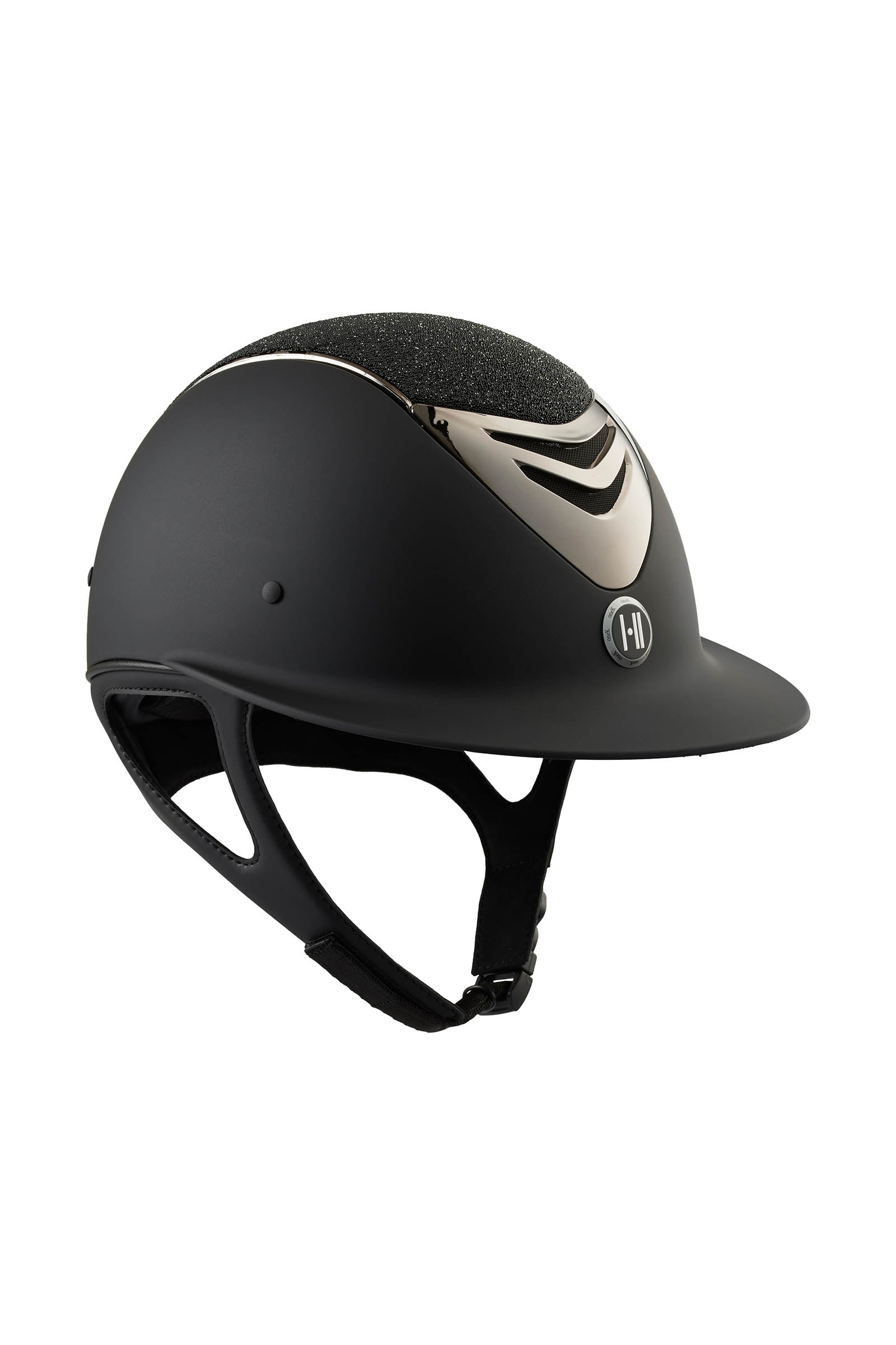 OneK MIPS Avance Matt Glitter Black Chrome Paardrijcaps & Bodyprotectors