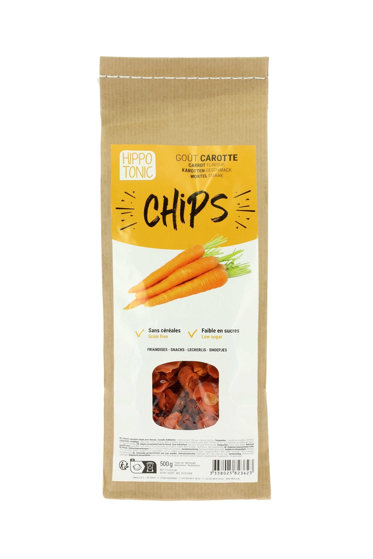 HIPPOTONIC wortel chips voor paarden, 500 g Horse Feed & Nutrition