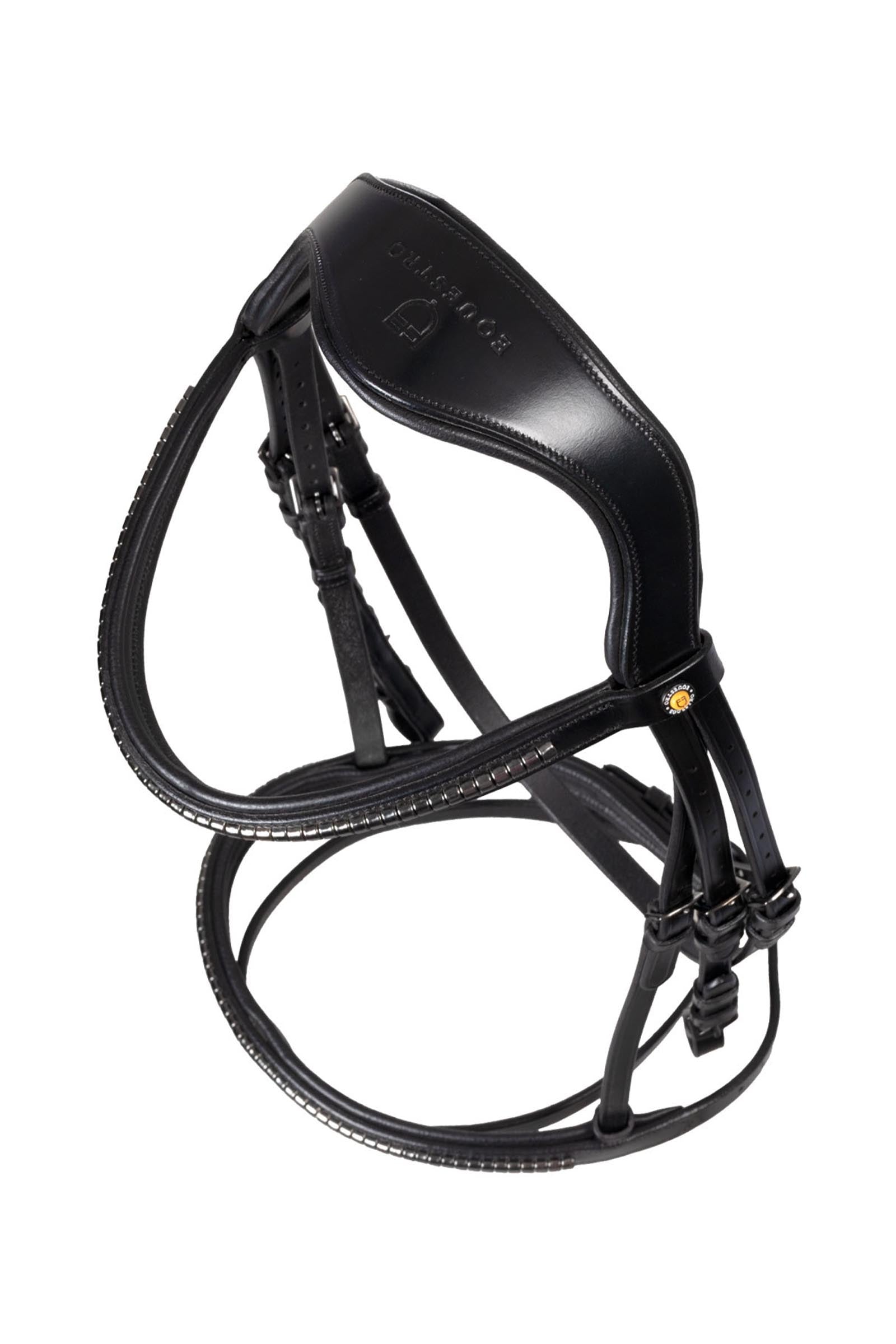 Equestro Leather Bridle With Black Clincher Bridles & Reins
