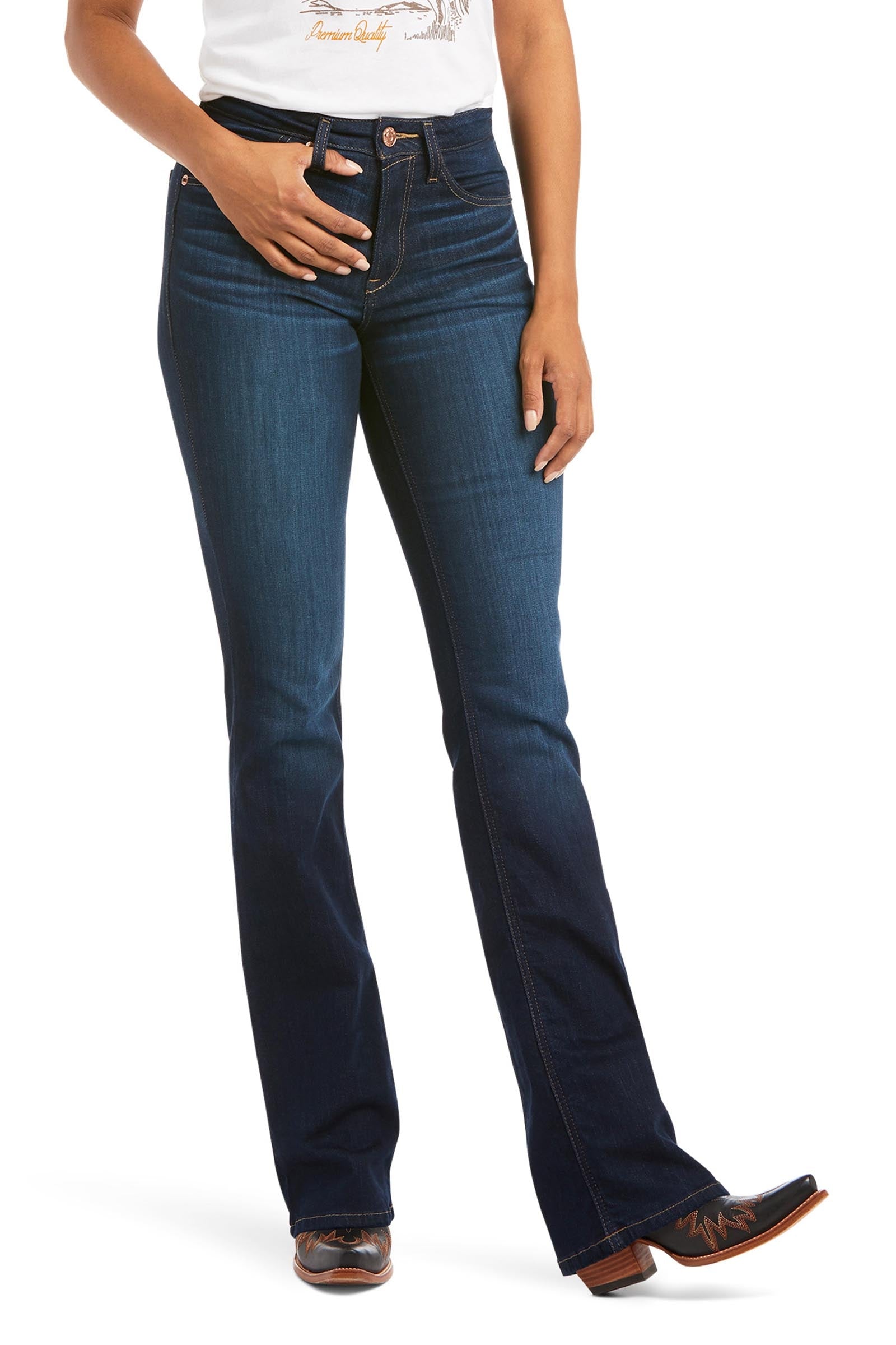 Ariat Real High Rise Ballary Boots Cut Dames high-rise bootcut jeans Womens Breeches