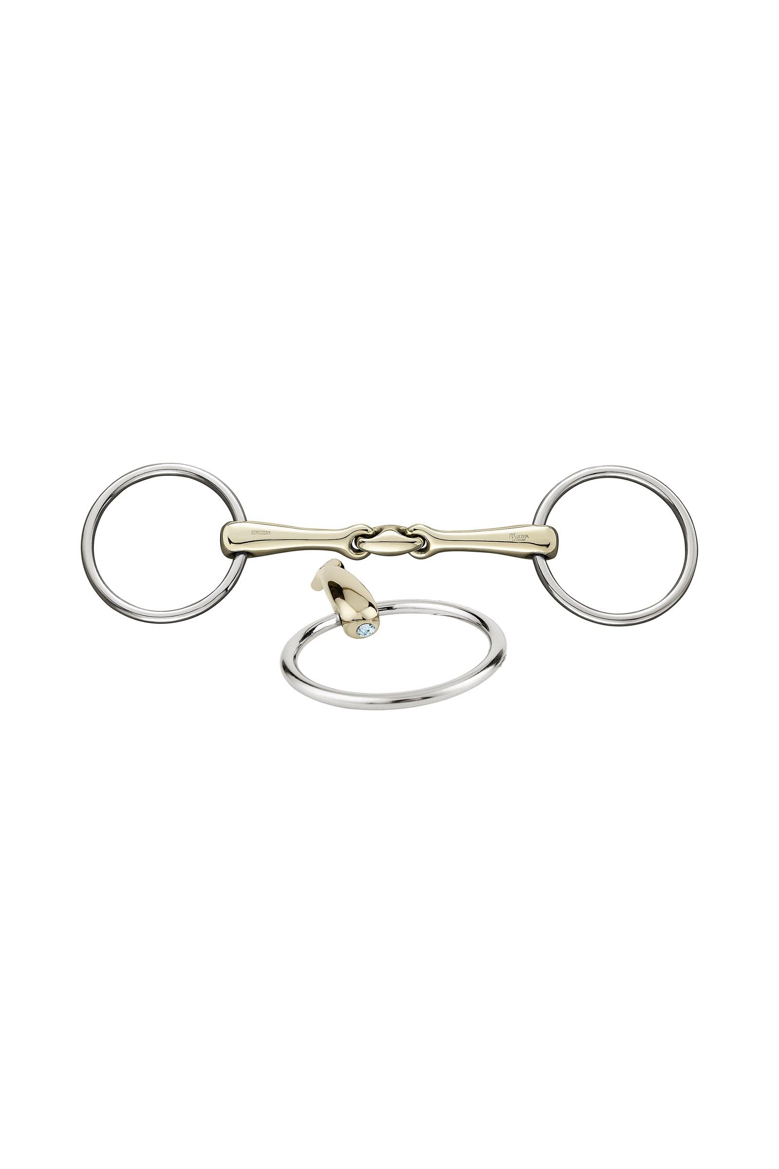 Sprenger KK Ultra trensebid, dobbeltleddet, 16 mm, Sensogan, med krystaller Bitten