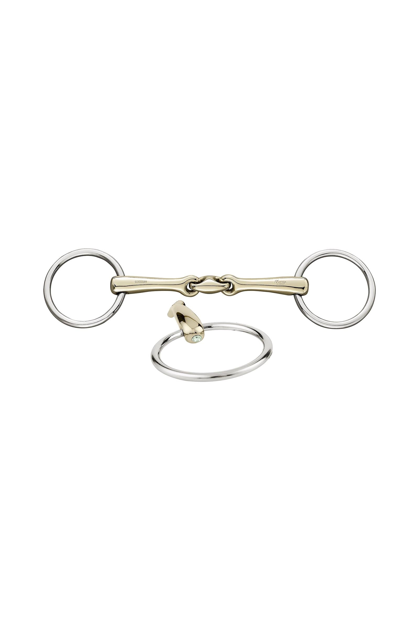 Sprenger KK Ultra Bradoon Bit, Double Jt. 14mm, Sensogan, W. Crystals Horse Bits