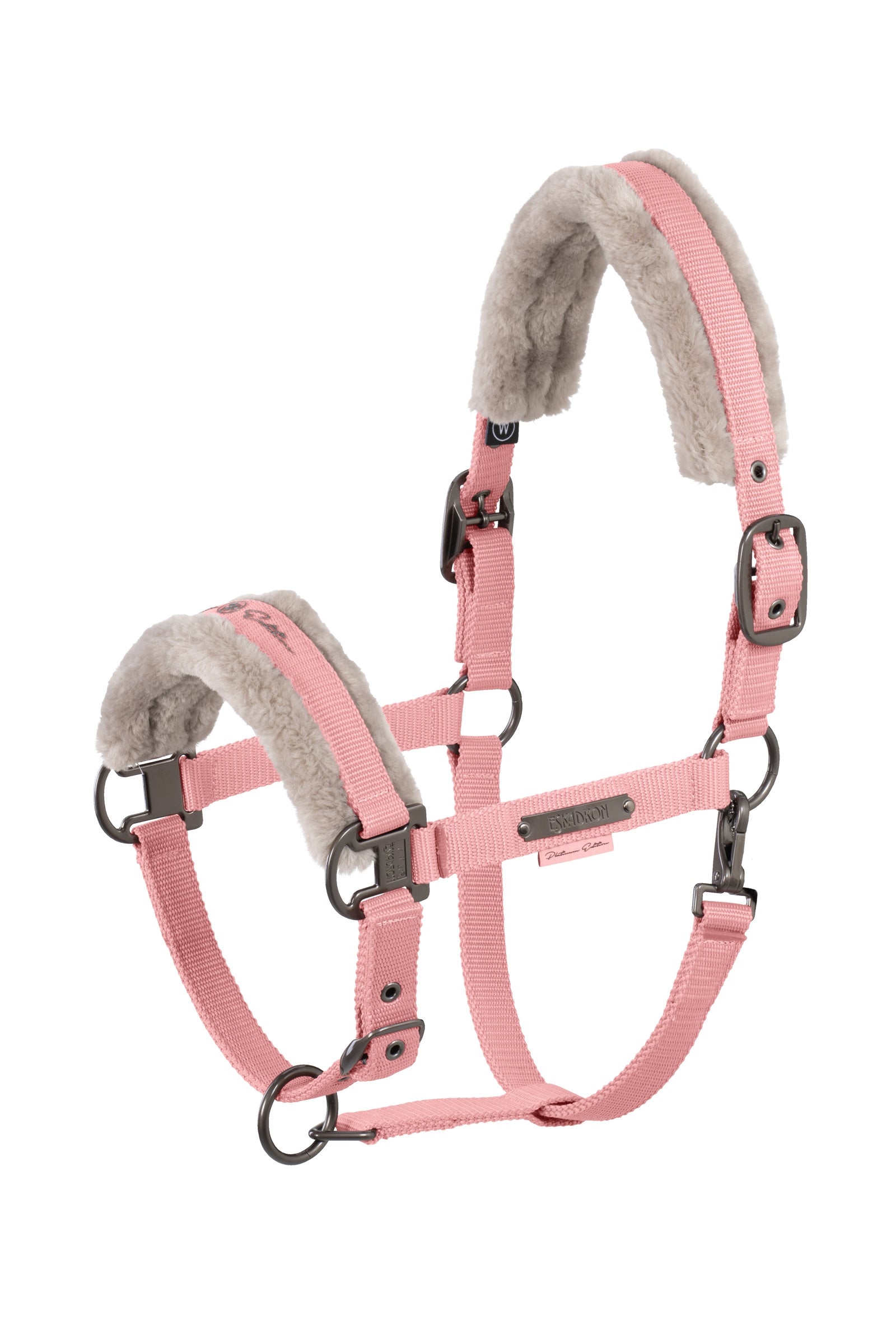 Eskadron Platinum 25 halster met dubbele gesp en imitatiebont Halsters & Halstertouwen