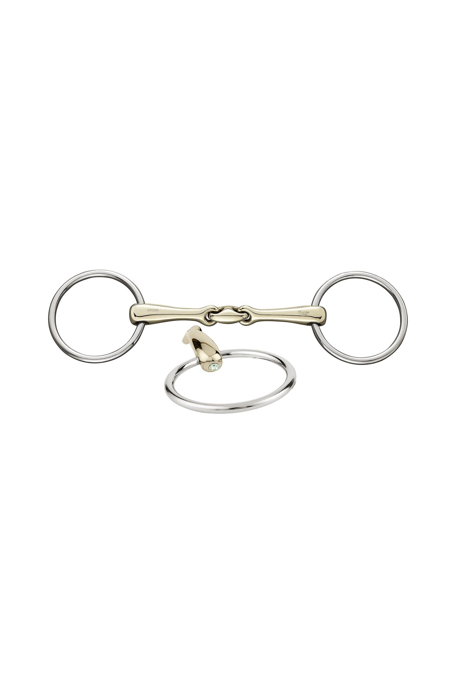 Sprenger KK Ultra trensebid, dobbeltleddet, 14 mm, Sensogan, med krystaller Bitten