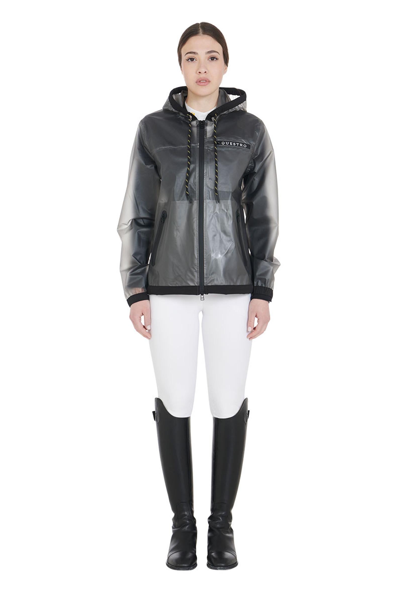 Equestro Women's Transparent Technical Raincoat Women’s Riding Clothing